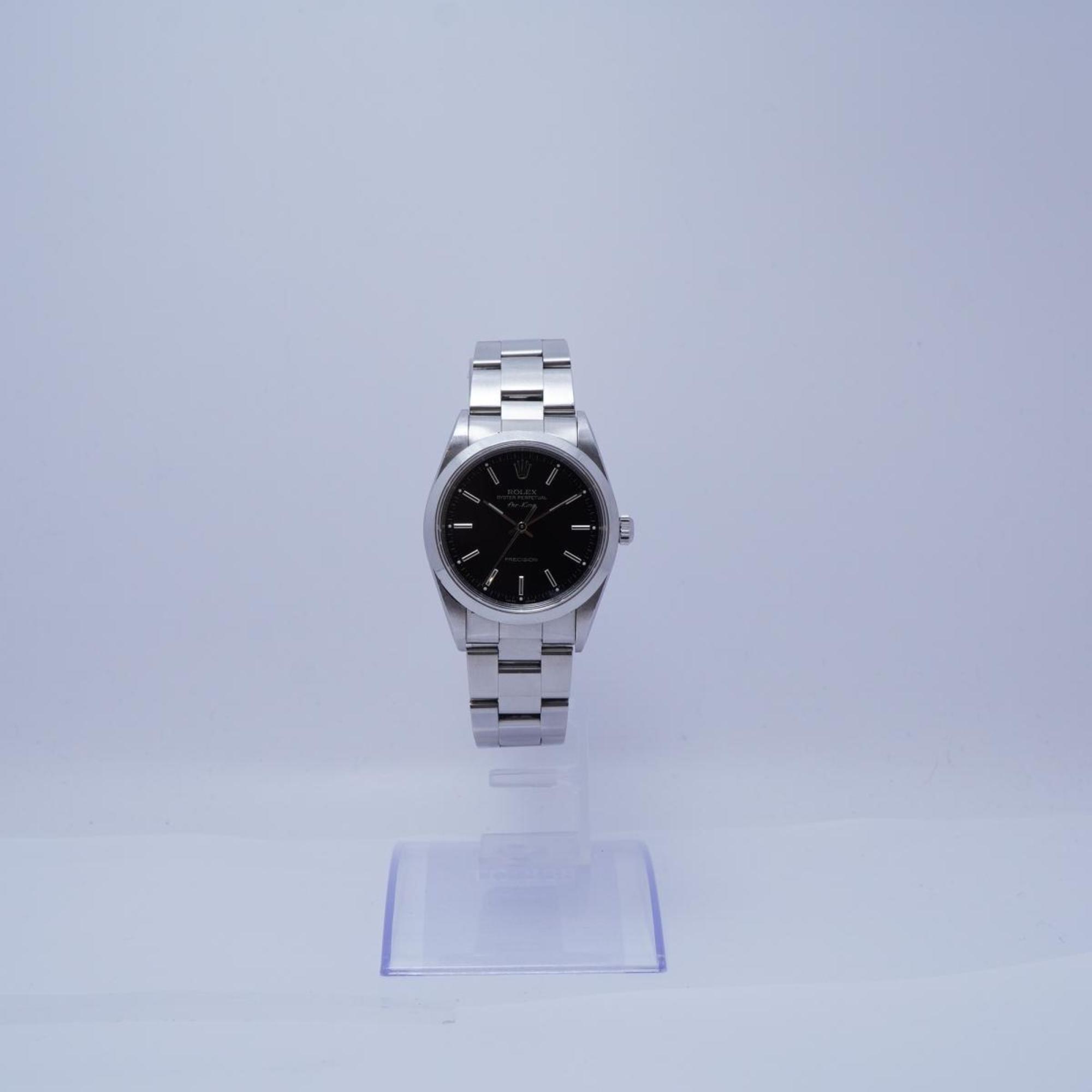 ロレックス 自動巻き エアキング 14000M 腕時計 2001年 ステンレススチール ブラック メンズ
