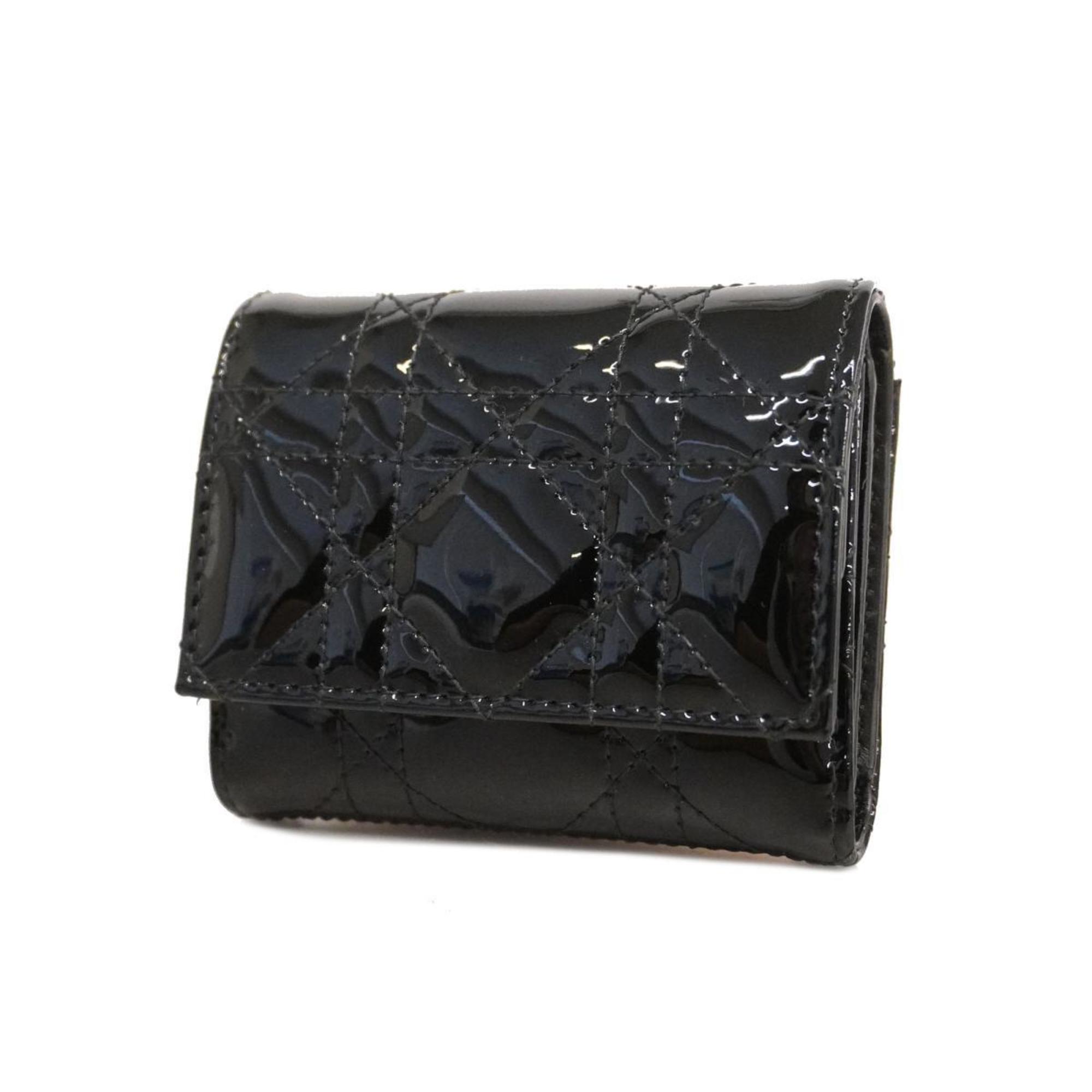 Christian Dior ディオール 折り財布 カナージュ 総柄 ブラックヨコ約103cm