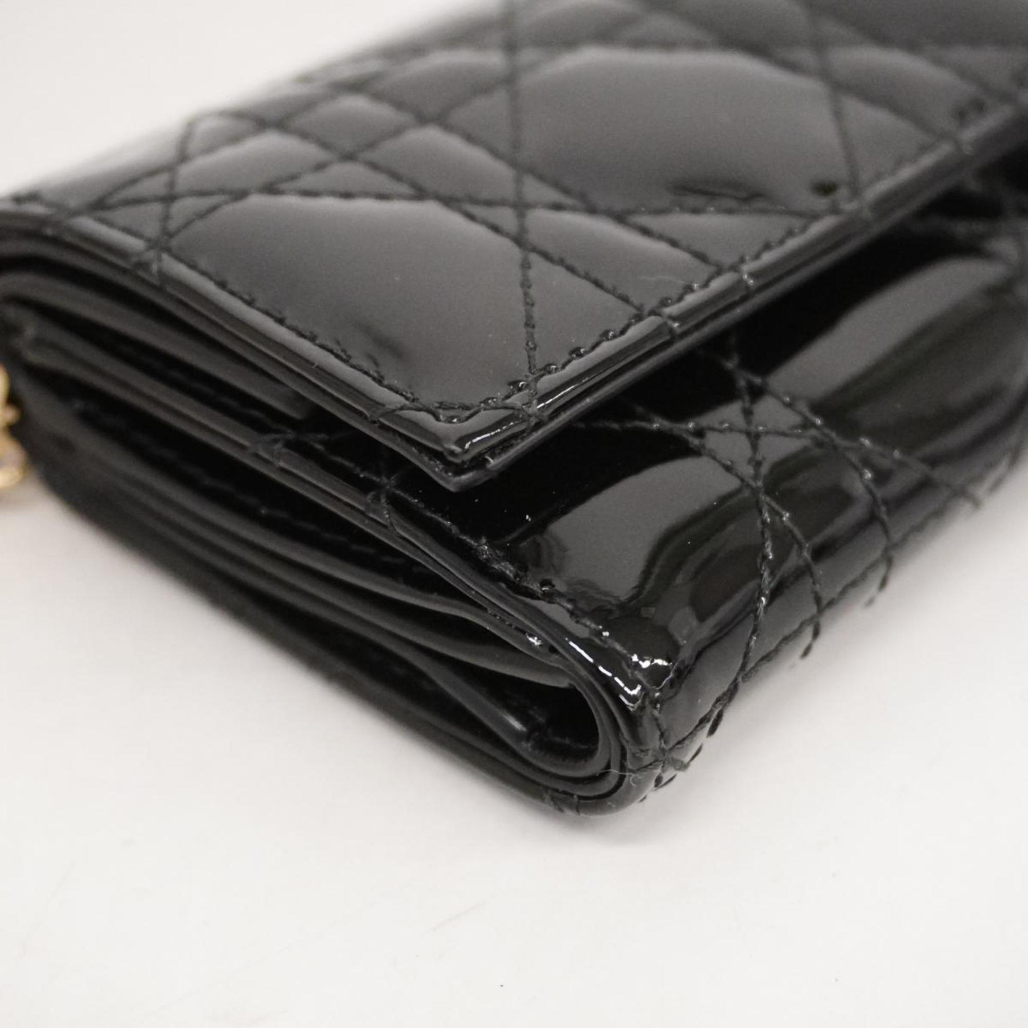 Christian Dior ディオール 折り財布 カナージュ 総柄 ブラックヨコ約103cm