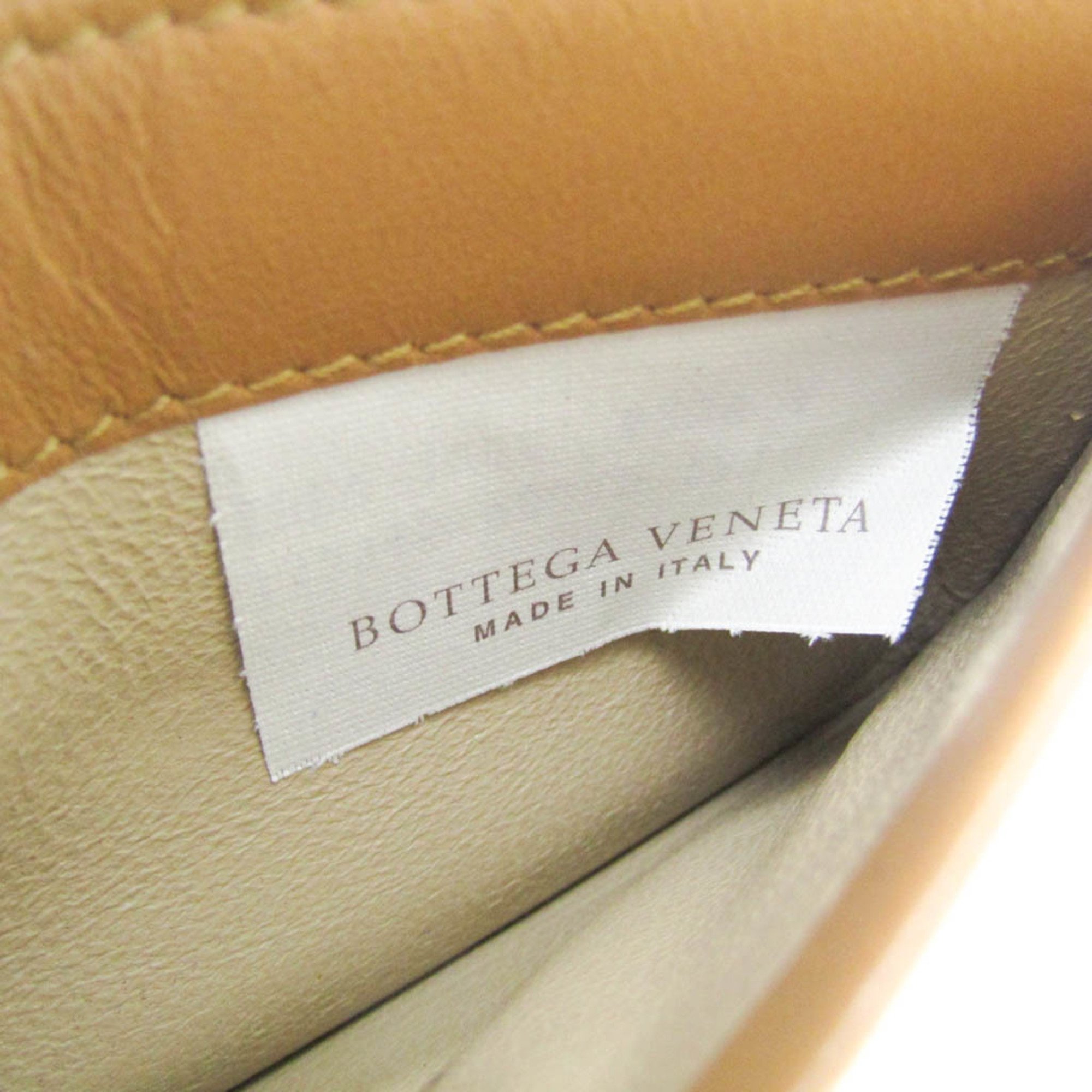 ボッテガ・ヴェネタ(Bottega Veneta) イントレチャート 133945 レザー 名刺入れ ベージュブラウン