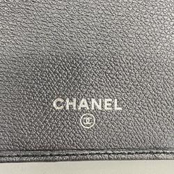 シャネル(Chanel) シャネル 三つ折り財布 ココボタン レザー ブラック   レディース