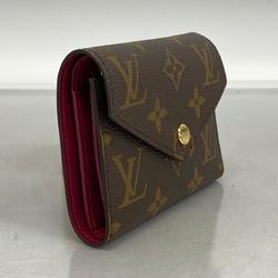 ルイ・ヴィトン(Louis Vuitton) ルイ・ヴィトン 三つ折り財布 モノグラム ポルトフォイユヴィクトリーヌ M41938 ブラウン フューシャレディース