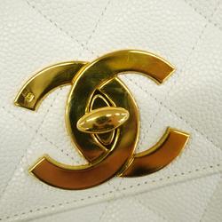 シャネル(Chanel) シャネル ショルダーバッグ マトラッセ チェーンショルダー キャビアスキン ホワイト   レディース