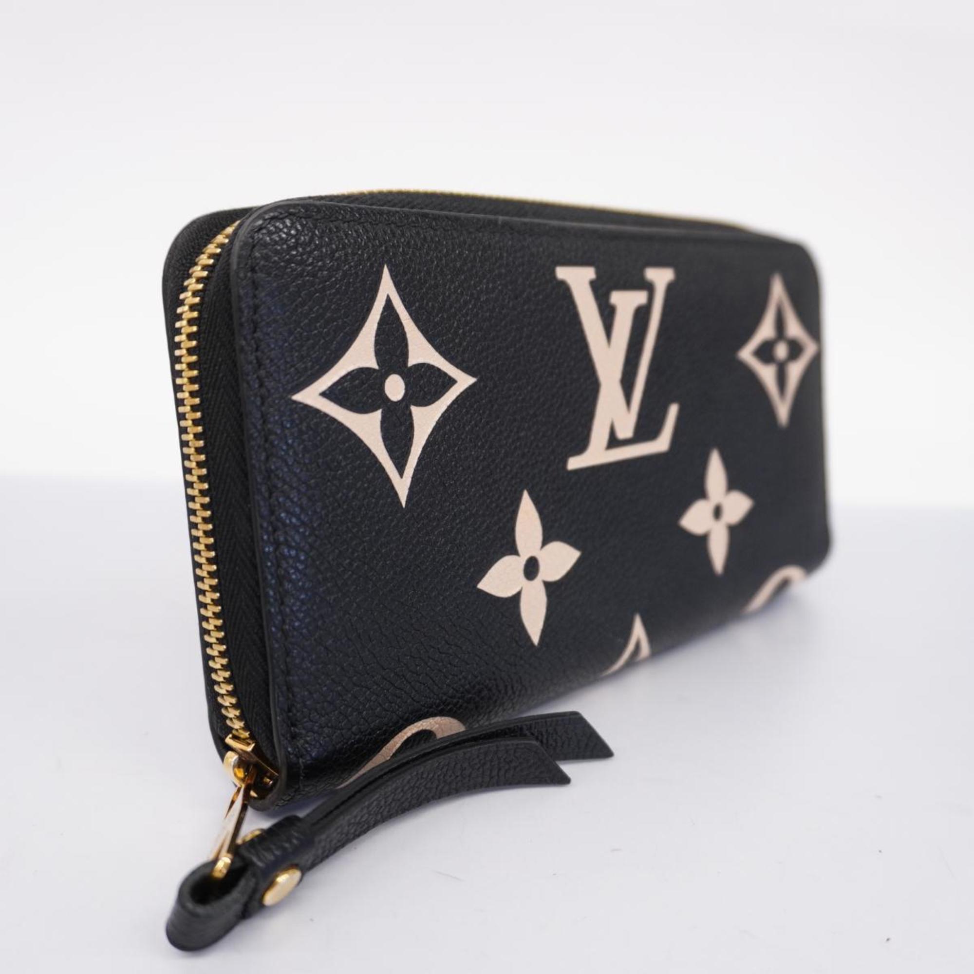 ルイ・ヴィトン(Louis Vuitton) ルイ・ヴィトン 長財布 モノグラム・アンプラント ジッピーウォレット M80481 ブラック ベージュレディース