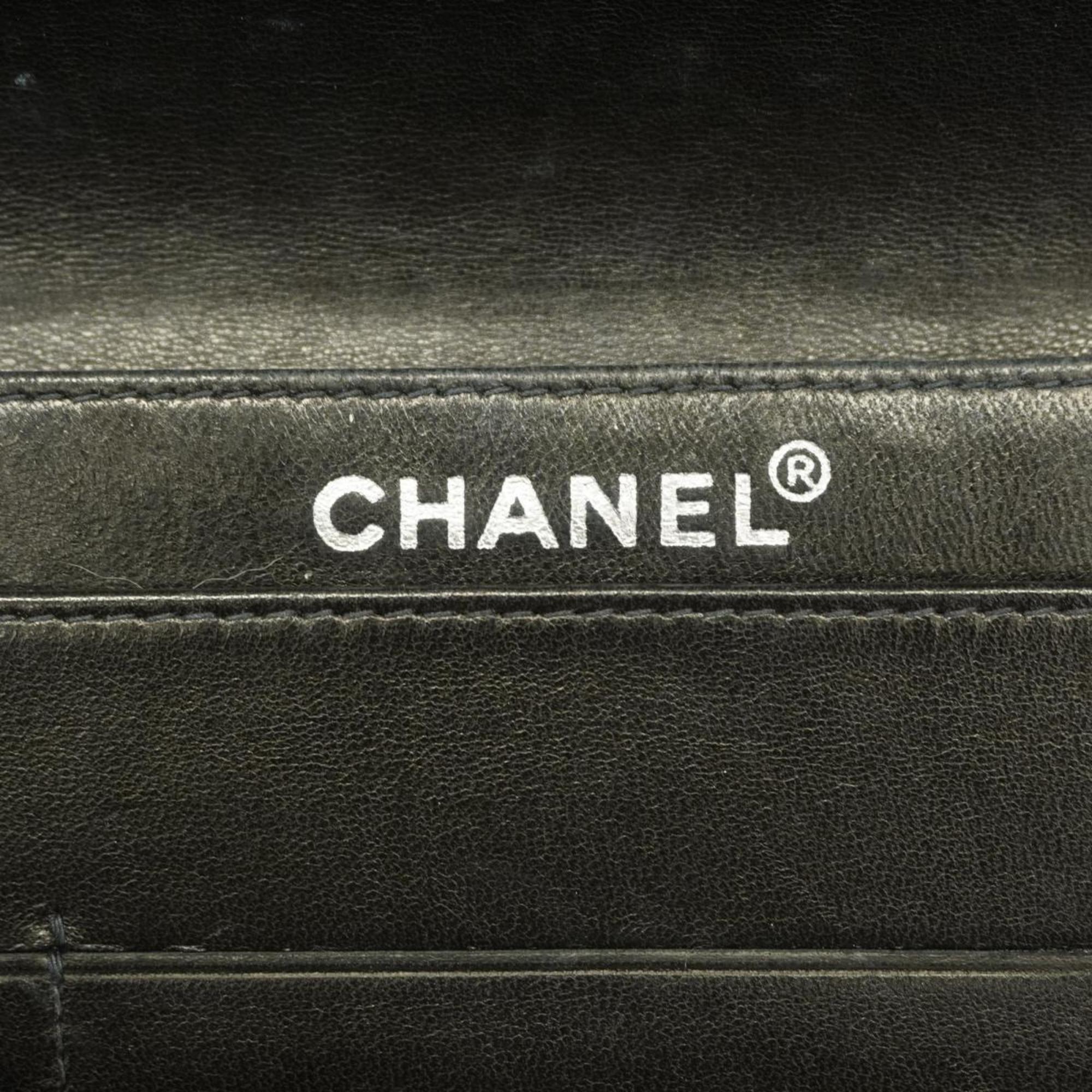 シャネル(Chanel) シャネル ショルダーバッグ チョコバー チェーンショルダー パテントレザー ブラック   レディース