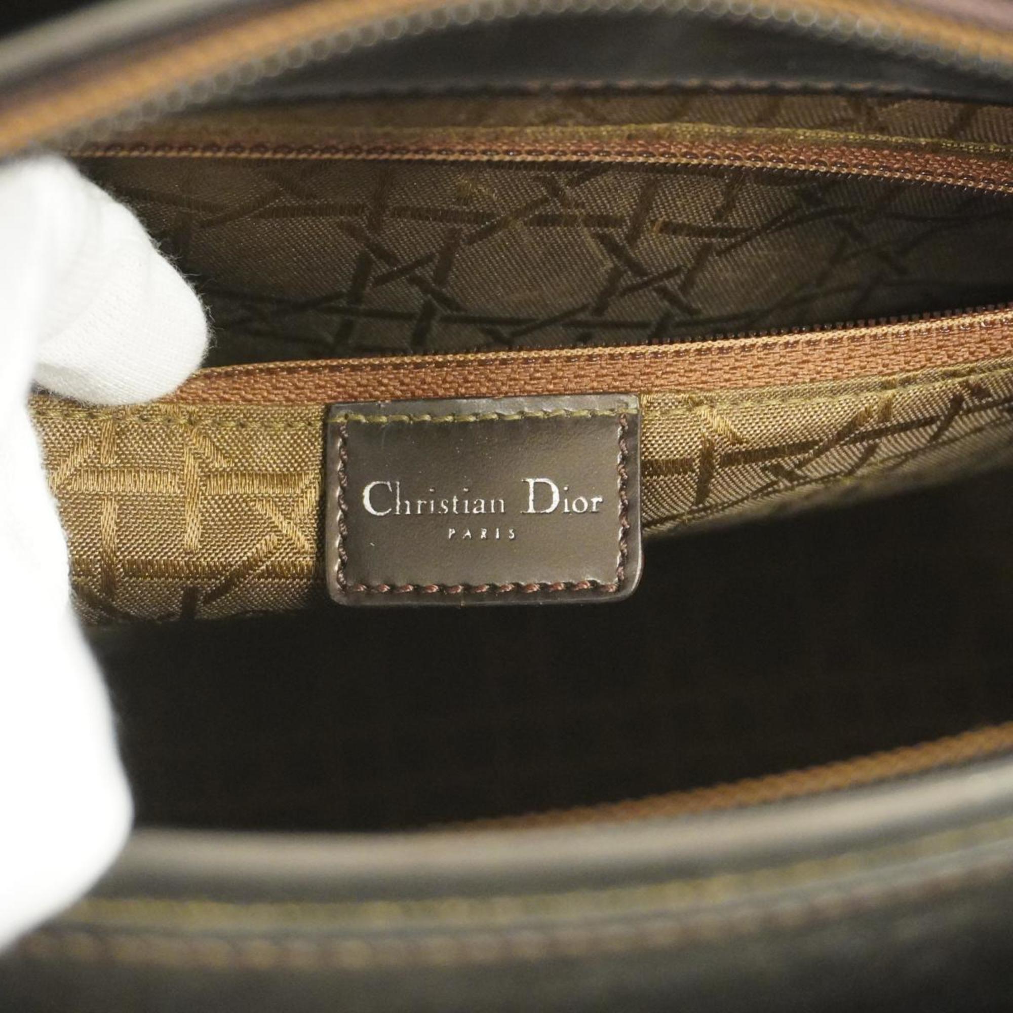 クリスチャン・ディオール(Christian Dior) クリスチャンディオール トートバッグ マリスパール レザー ダークブラウン  レディース