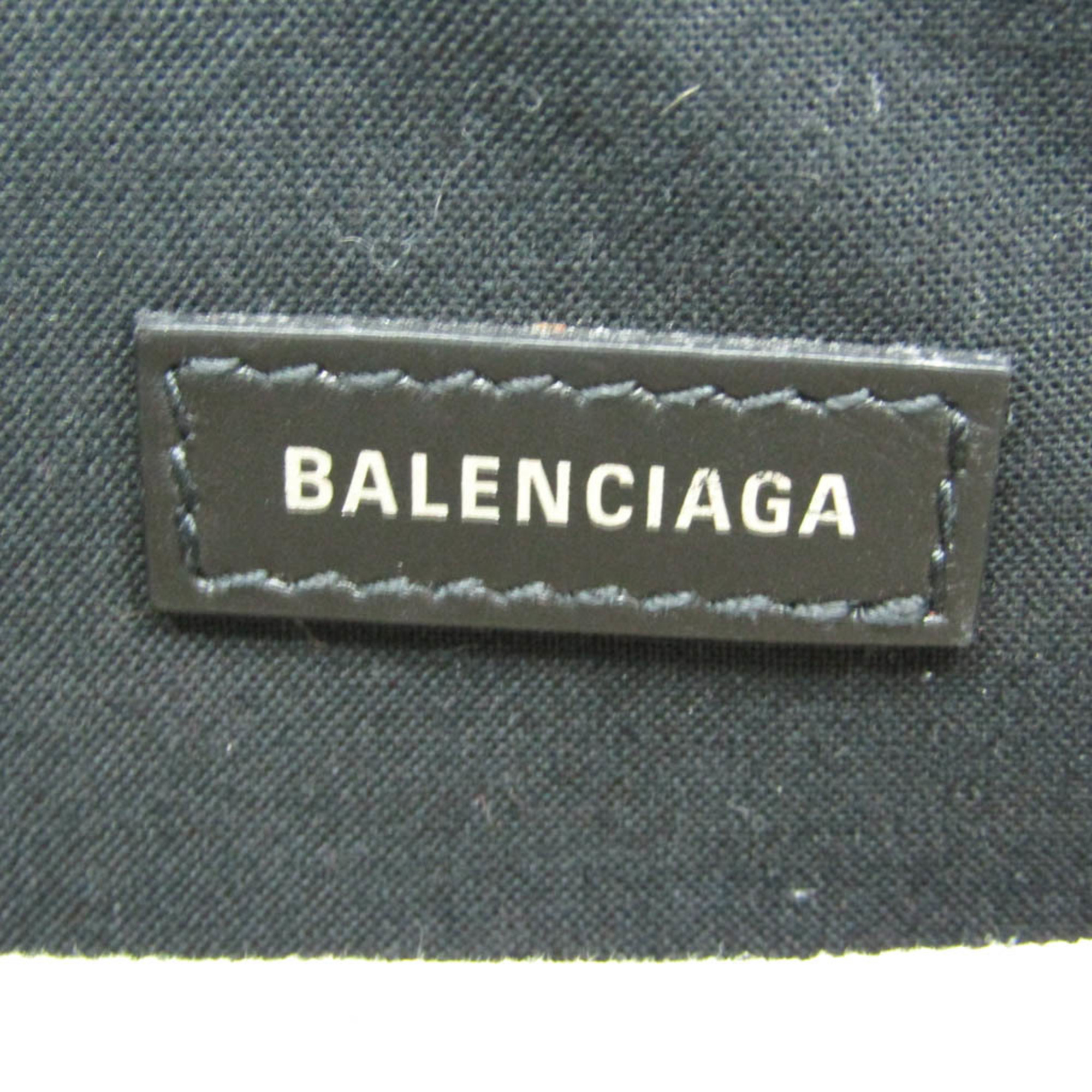 バレンシアガ(Balenciaga) ネイビー・ポシェット 339937 メンズ,レディース キャンバス,レザー ショルダーバッグ ブラック,オフホワイト