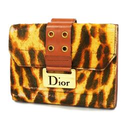 クリスチャン・ディオール(Christian Dior) クリスチャンディオール 財布 ハラコ ブラウン   レディース