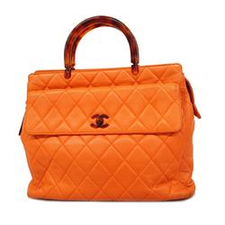 シャネル(Chanel) シャネル ハンドバッグ マトラッセ ラムスキン オレンジ  レディース