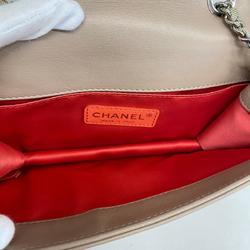 シャネル(Chanel) シャネル ショルダーバッグ リップスティック Wチェーン パテントレザー ベージュ   レディース