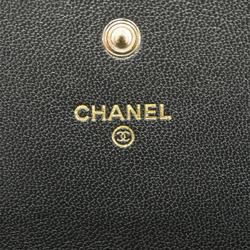 シャネル(Chanel) シャネル 長財布 レザー ブラック   レディース
