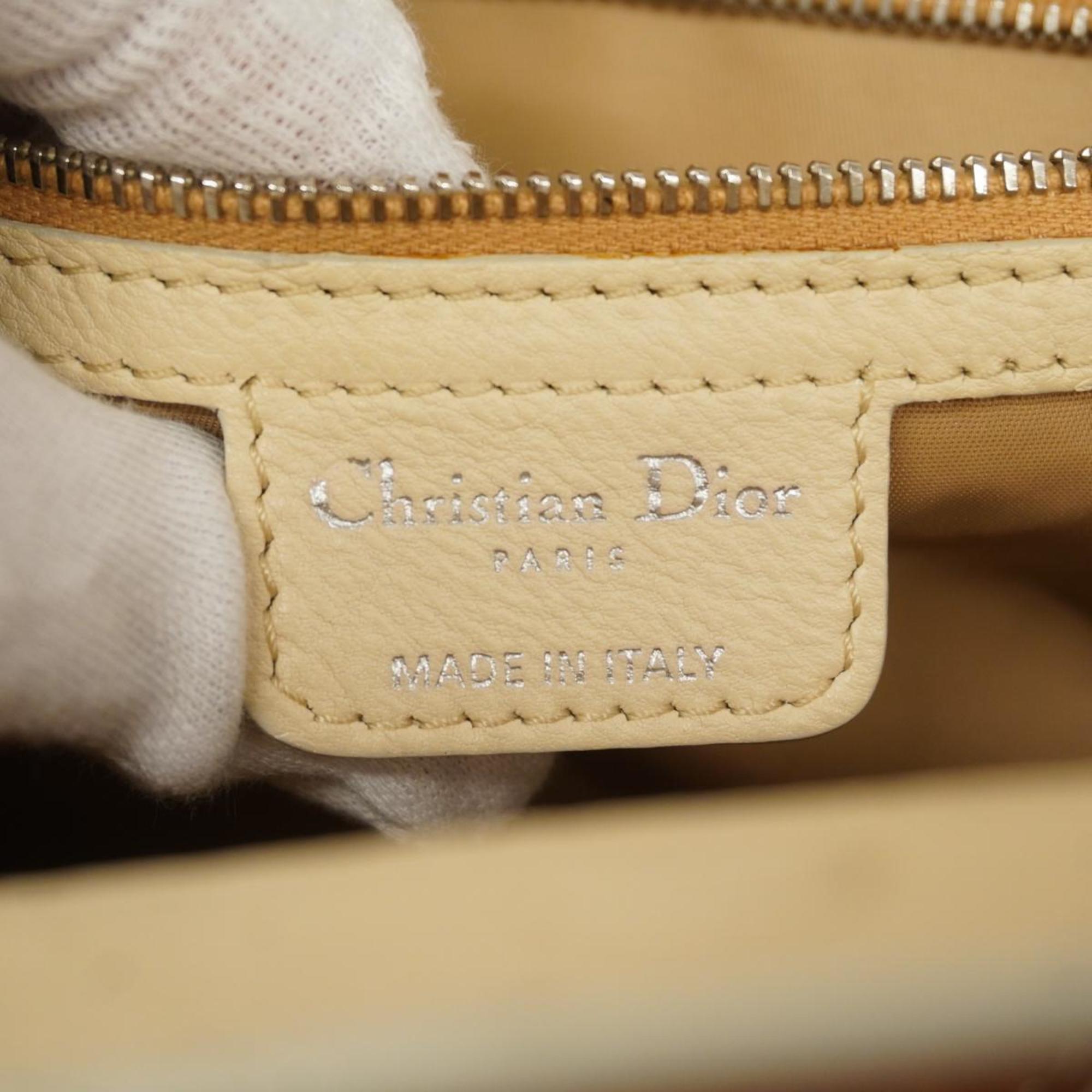 クリスチャン・ディオール(Christian Dior) クリスチャンディオール ハンドバッグ トロッター キャンバス ベージュ ホワイト   レディース