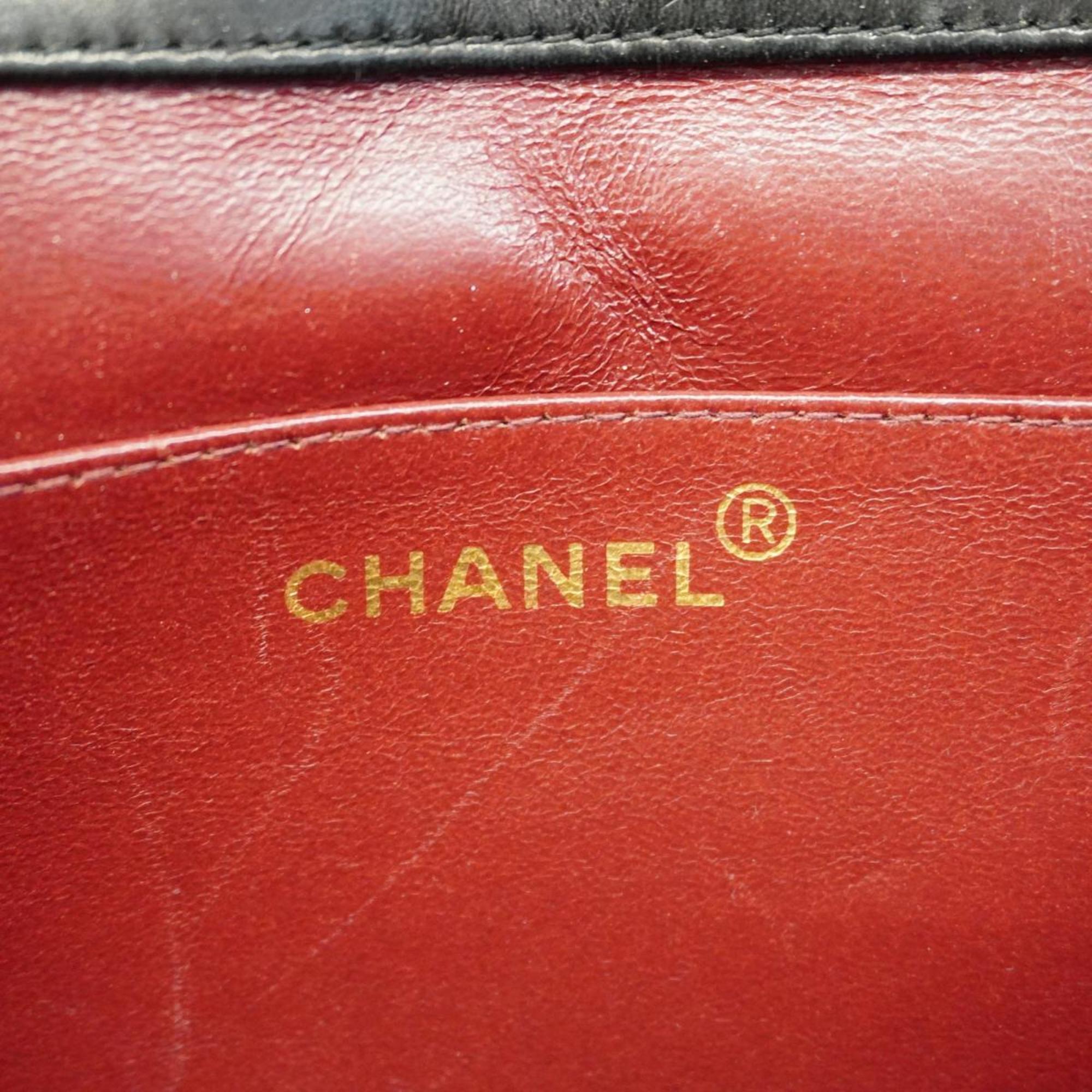 シャネル(Chanel) シャネル ショルダーバッグ Vステッチ ココボタン チェーンショルダー ラムスキン ブラック   レディース