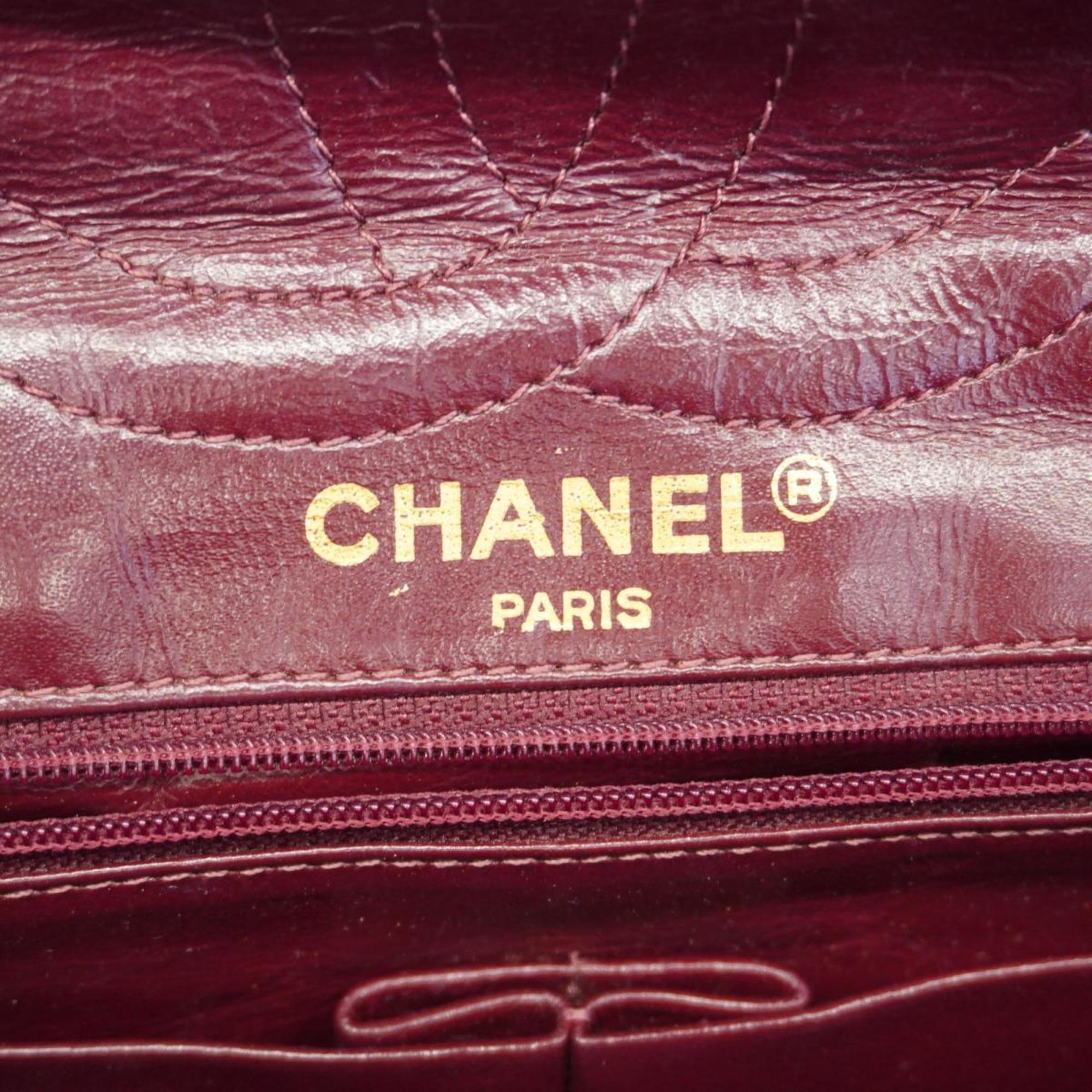 シャネル(Chanel) シャネル ショルダーバッグ マトラッセ パリ限定 Wフラップ Wチェーン ラムスキン ブラック   レディース