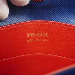 プラダ(Prada) プラダ トートバッグ レザー ブルー レッド   レディース