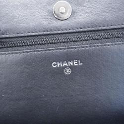 シャネル(Chanel) シャネル ショルダーウォレット チェーンショルダー キャンバス グレー   レディース