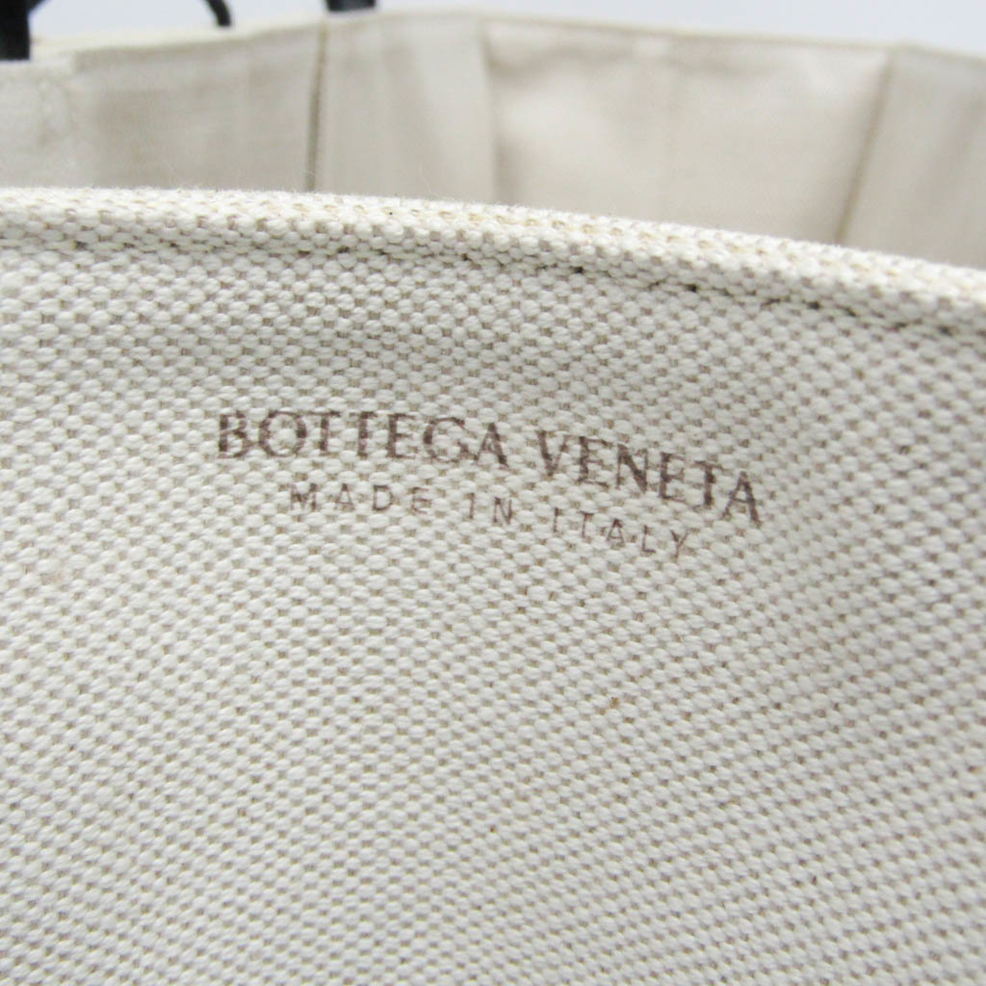 ボッテガ・ヴェネタ(Bottega Veneta) アルコ ミディアム 614486 レディース キャンバス,レザー トートバッグ ブラック,オフホワイト