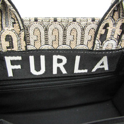 フルラ(Furla) OPPORTUNITY S TOTE WB00299 レディース レザー,キャンバス ハンドバッグ,ショルダーバッグ ベージュ,ブラック