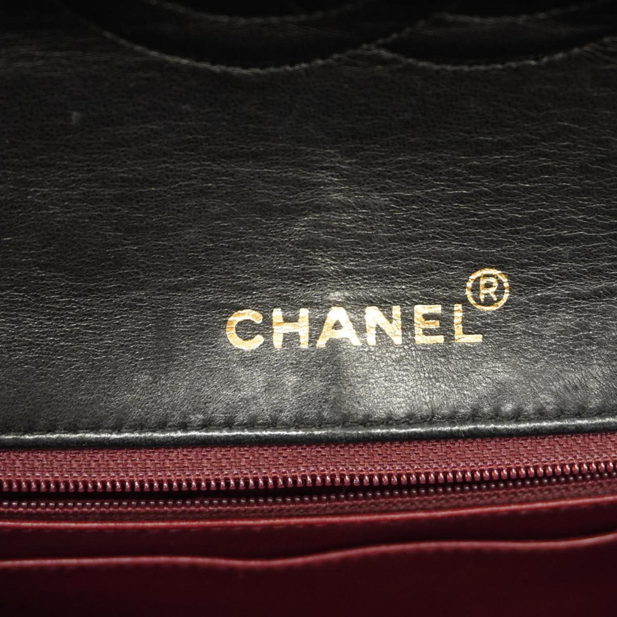 シャネル(Chanel) シャネル ショルダーバッグ Vステッチ ラムスキン ブラック   レディース