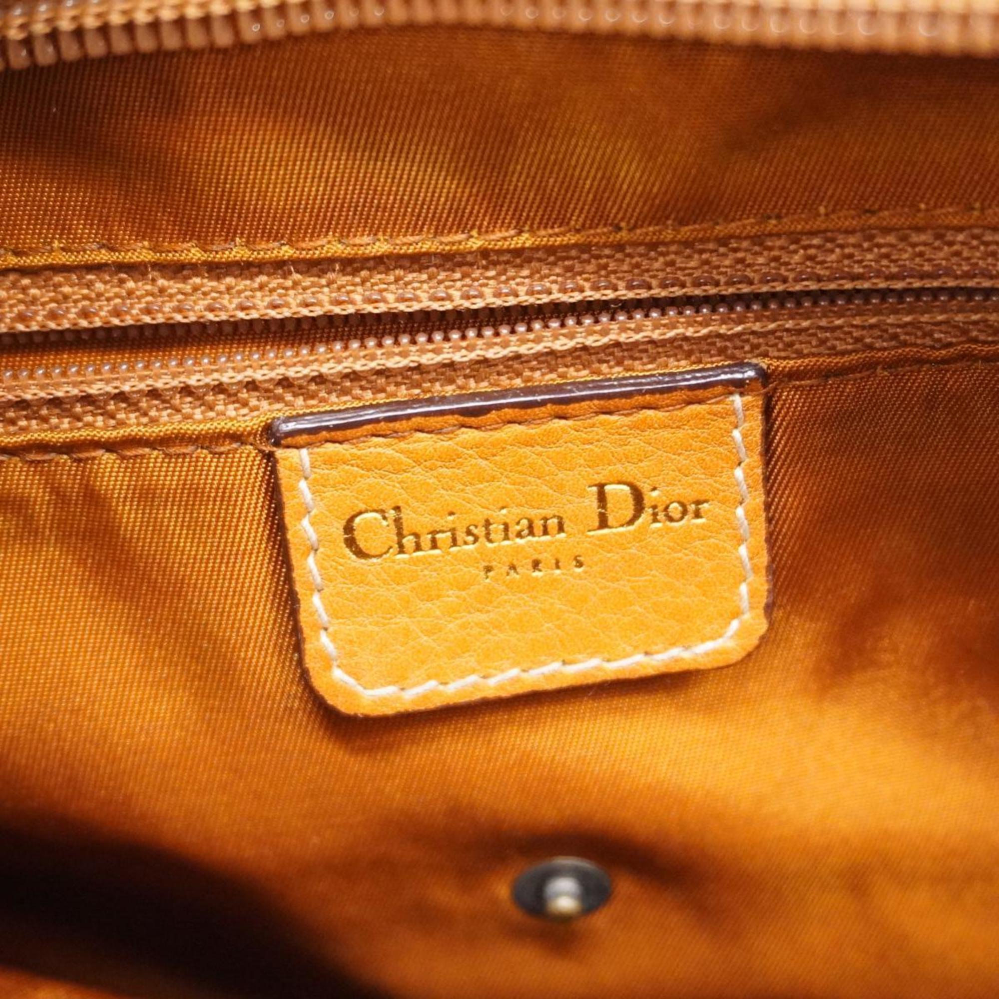 クリスチャン・ディオール(Christian Dior) クリスチャンディオール ハンドバッグ ダブルサドル レザー ライトブラウン   レディース