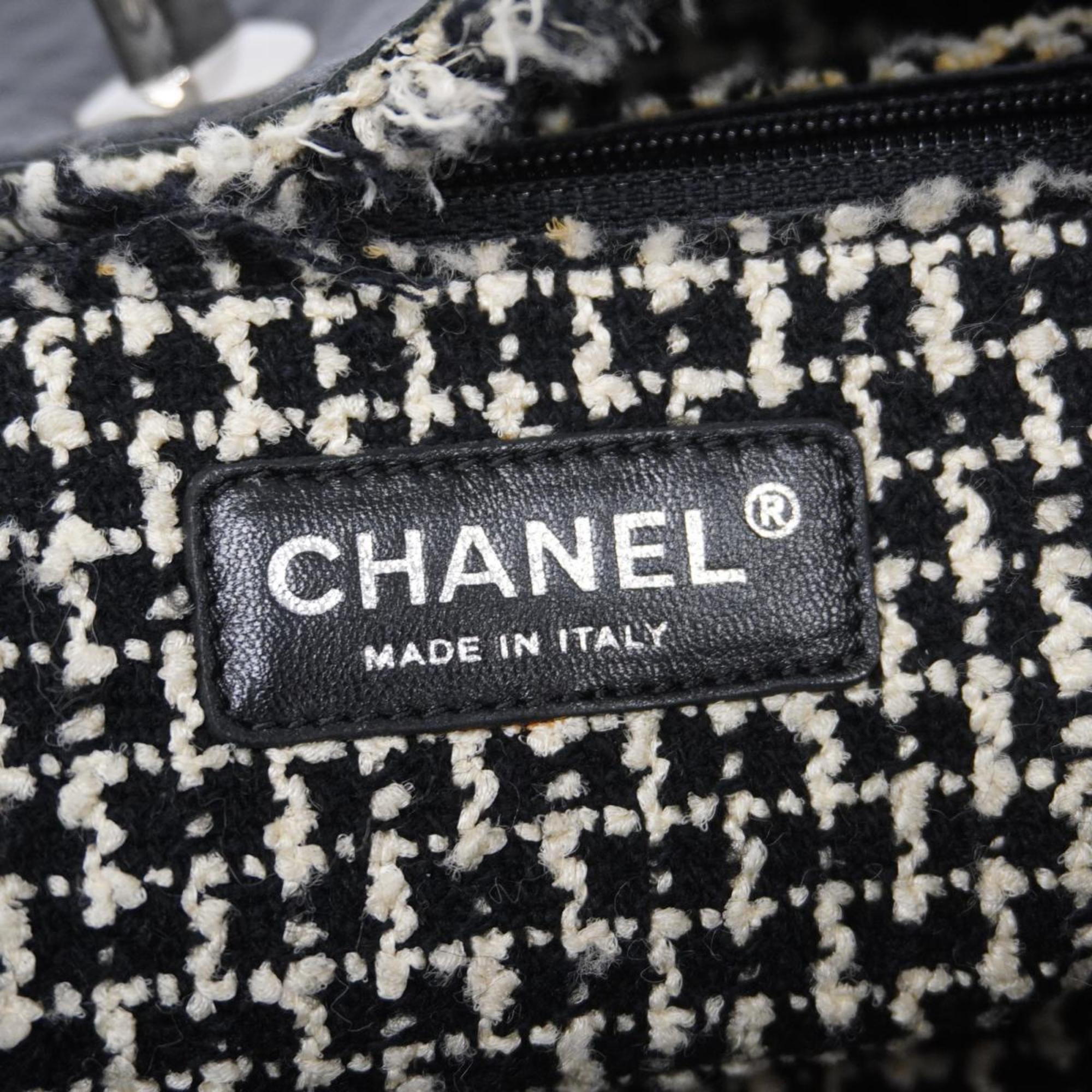 シャネル(Chanel) シャネル トートバッグ レザー ツイード ブラック  レディース