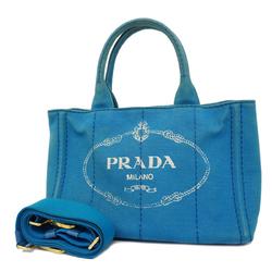 プラダ(Prada) プラダ ハンドバッグ カナパ キャンバス ブルー   レディース