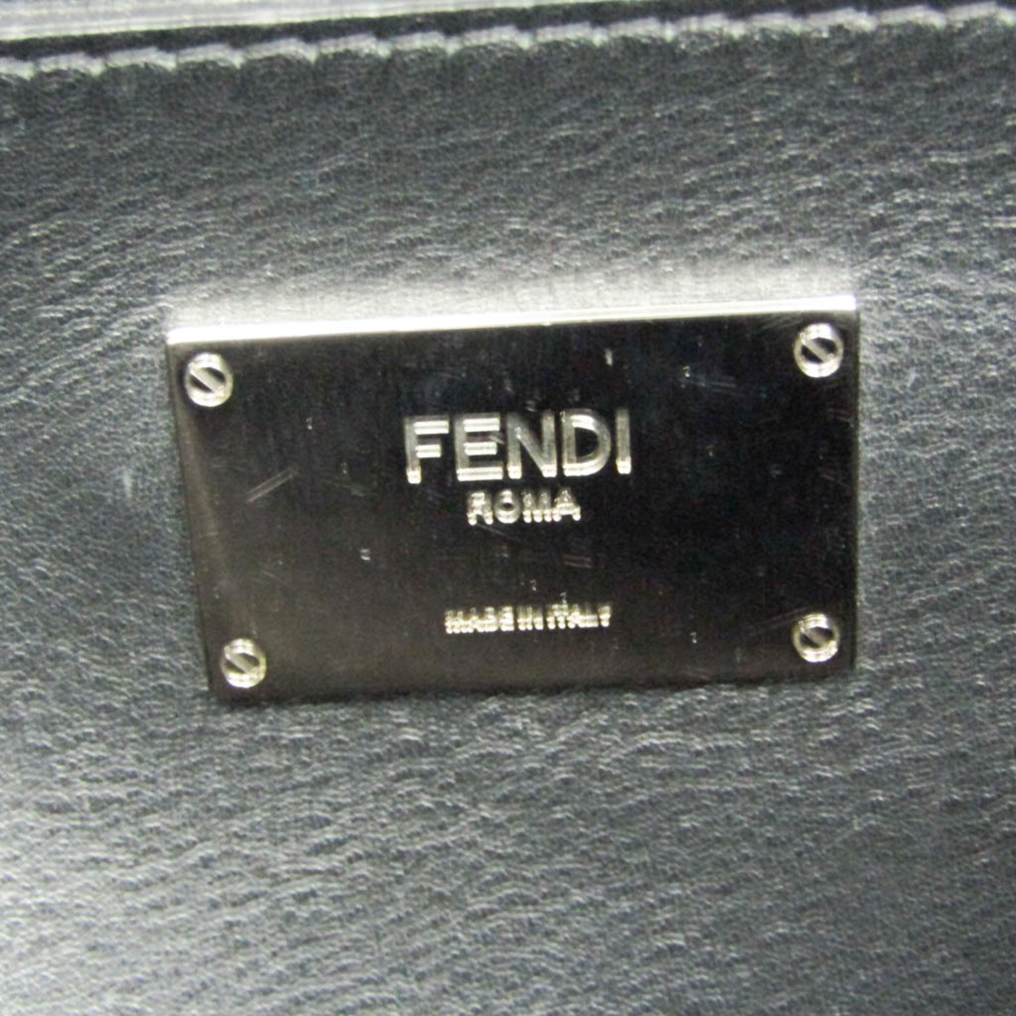 フェンディ(Fendi) ピーカブー 7VA388 レディース PVC,レザー ハンドバッグ,ショルダーバッグ ブラック,ダークグレー,ネイビー