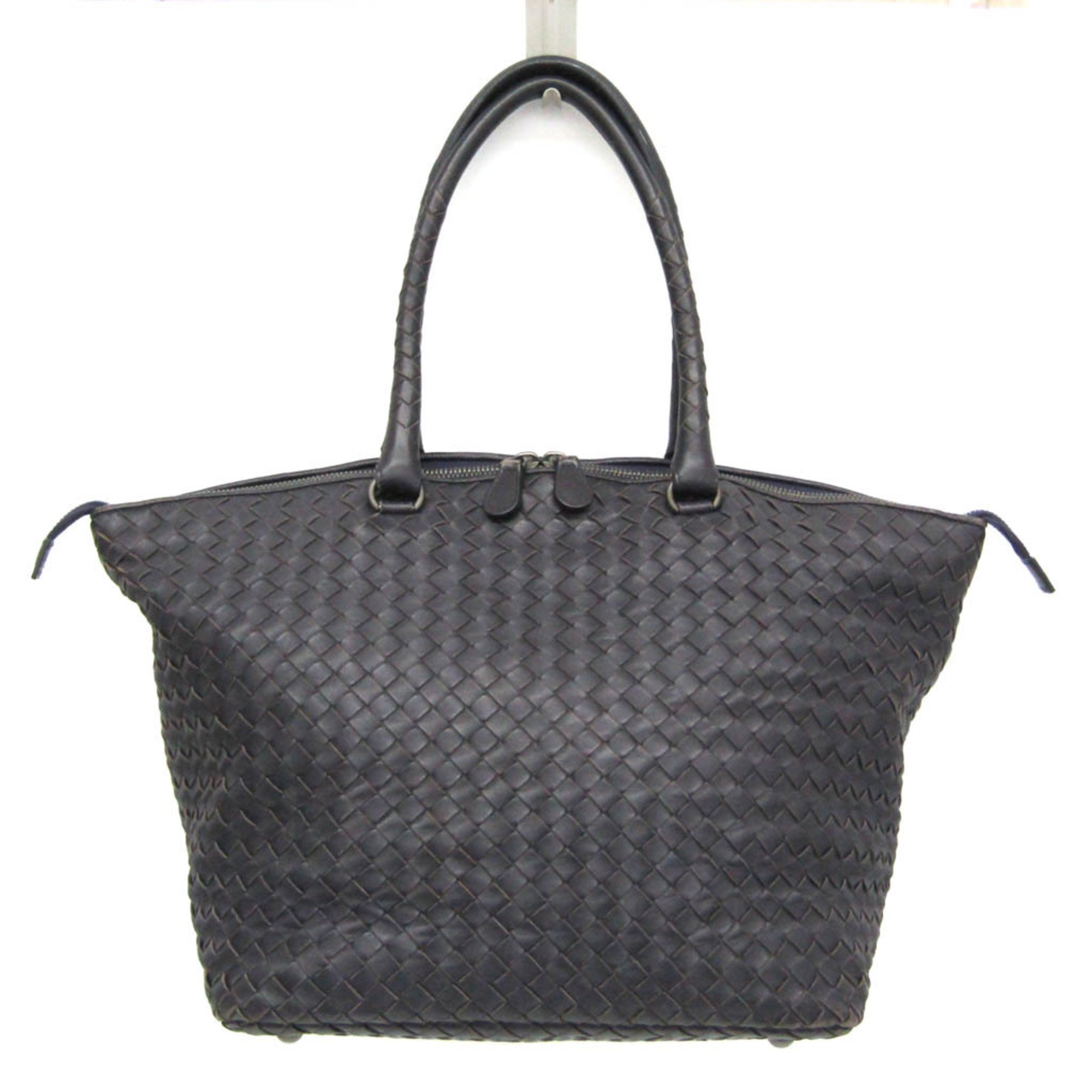 ボッテガ・ヴェネタ(Bottega Veneta) イントレチャート 214728 レディース レザー ハンドバッグ ダークパープル