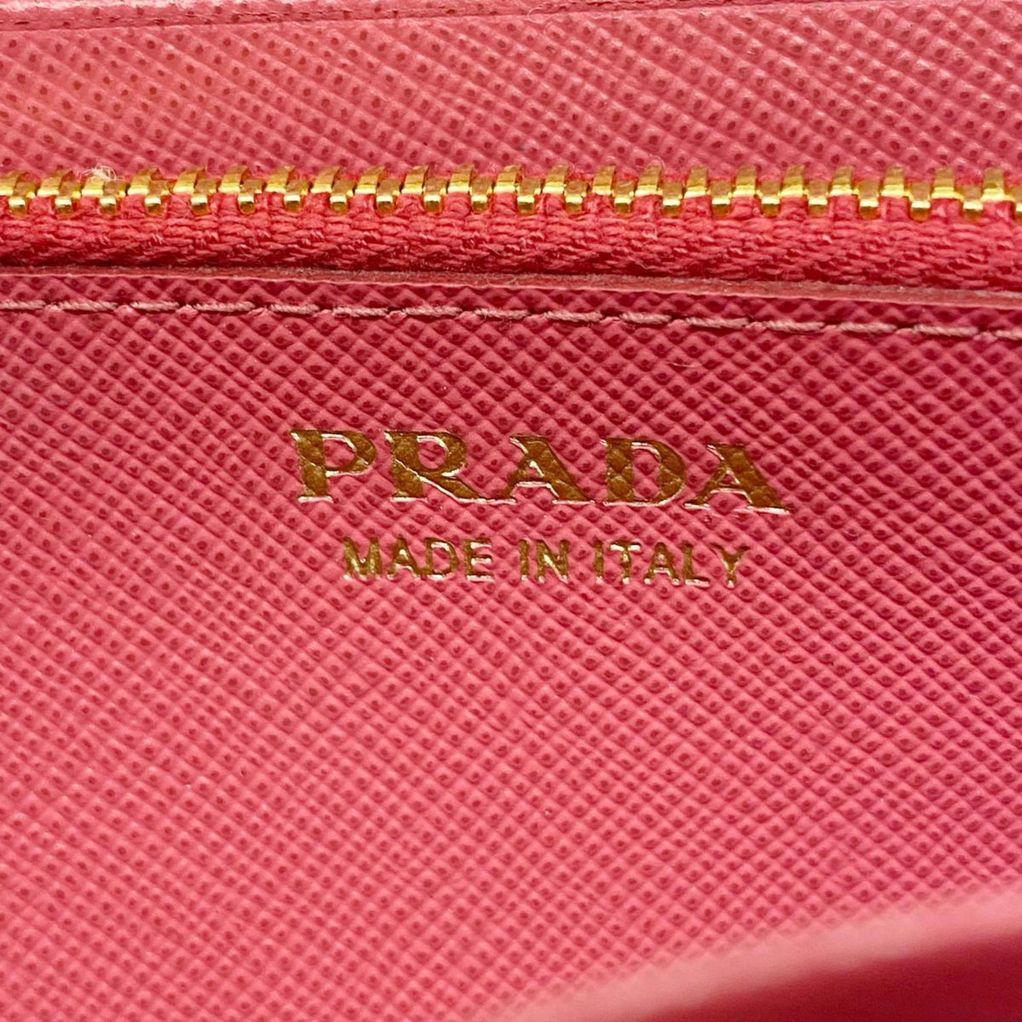 プラダ(Prada) プラダ 長財布 サフィアーノ レザー ピンク   レディース