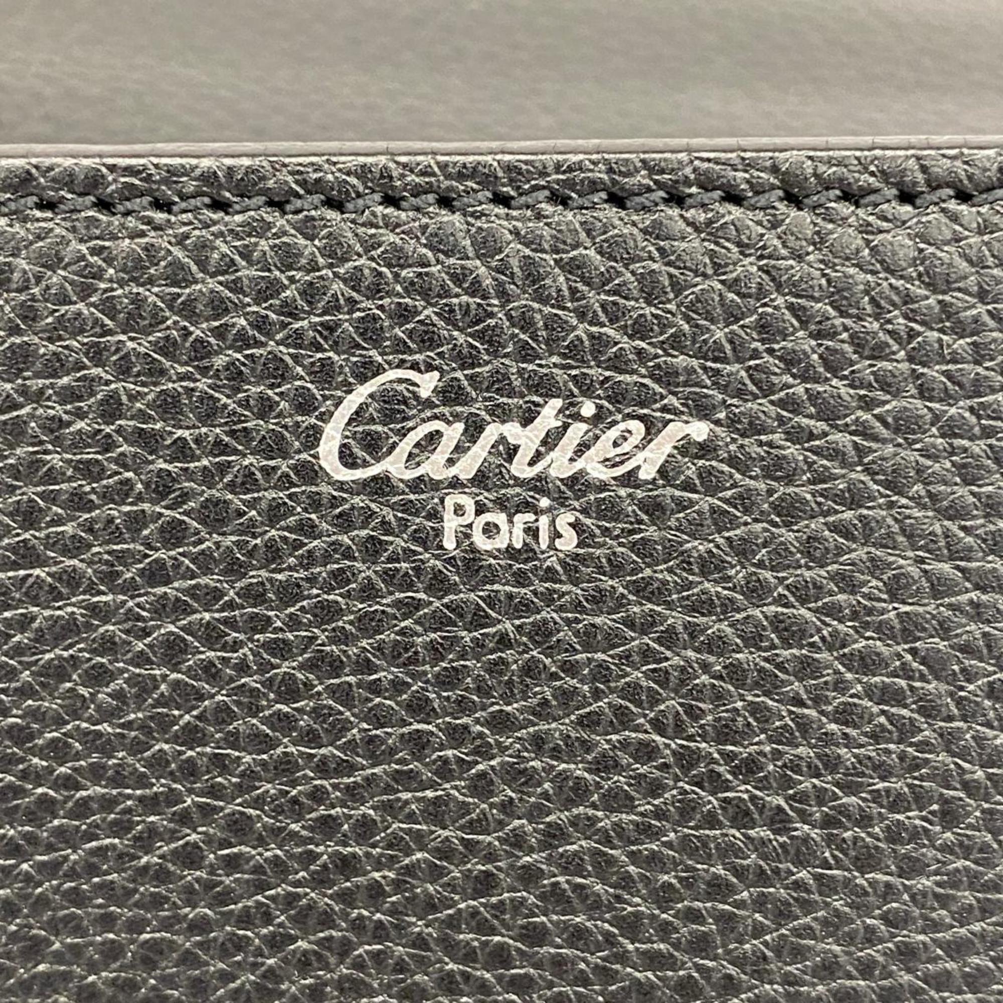 カルティエ(Cartier) カルティエ クラッチバッグ パシャ レザー ブラック   メンズ レディース