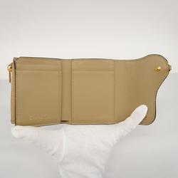 クリスチャン・ディオール(Christian Dior) クリスチャンディオール 三つ折り財布 レザー ブラウン   レディース