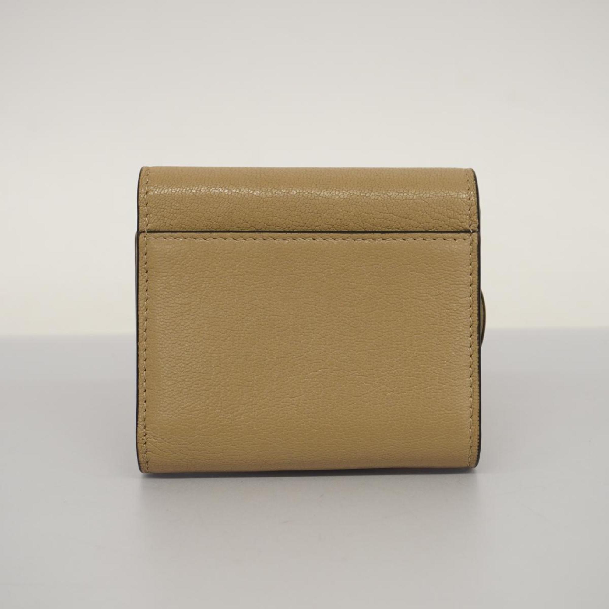 クリスチャン・ディオール(Christian Dior) クリスチャンディオール 三つ折り財布 レザー ブラウン   レディース