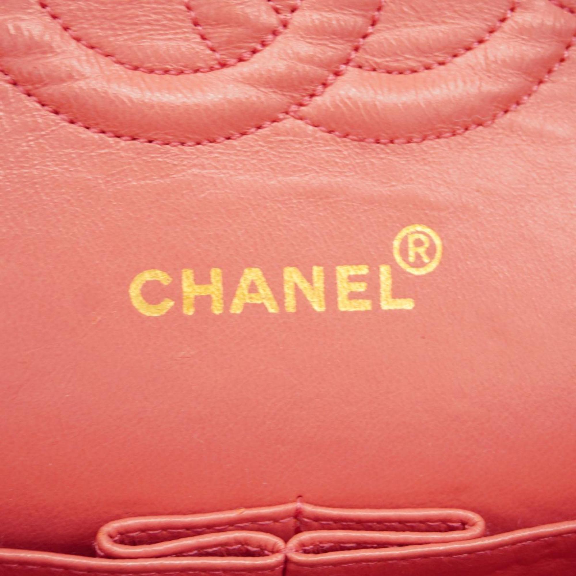 シャネル(Chanel) シャネル ショルダーバッグ マトラッセ Wフラップ Wチェーン ラムスキン ピンク   レディース