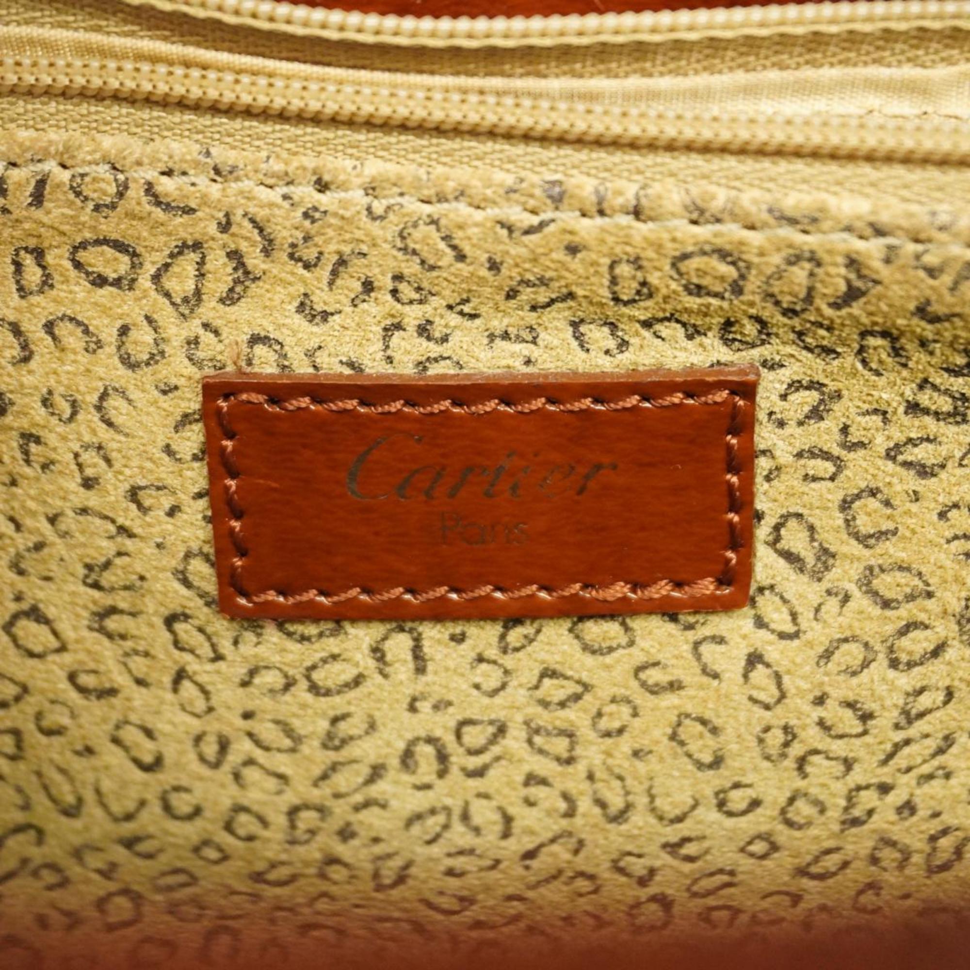 カルティエ(Cartier) カルティエ ハンドバッグ パンテール エナメル ブラウン   レディース