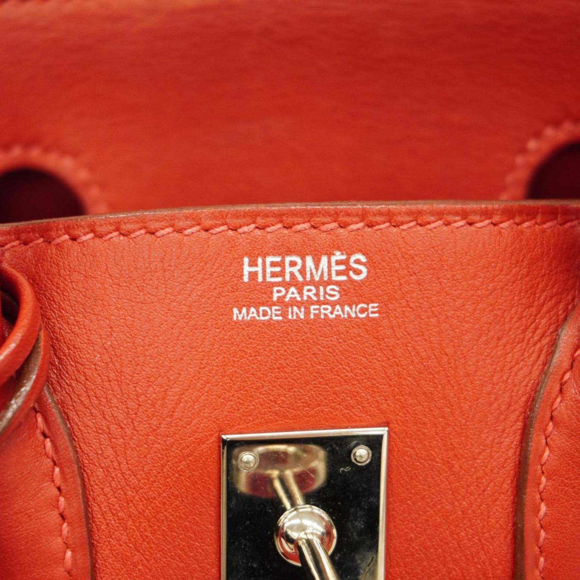 エルメス(Hermes) エルメス ハンドバッグ バーキン25 □J刻印 スイフト ルージュヴィフ   レディース