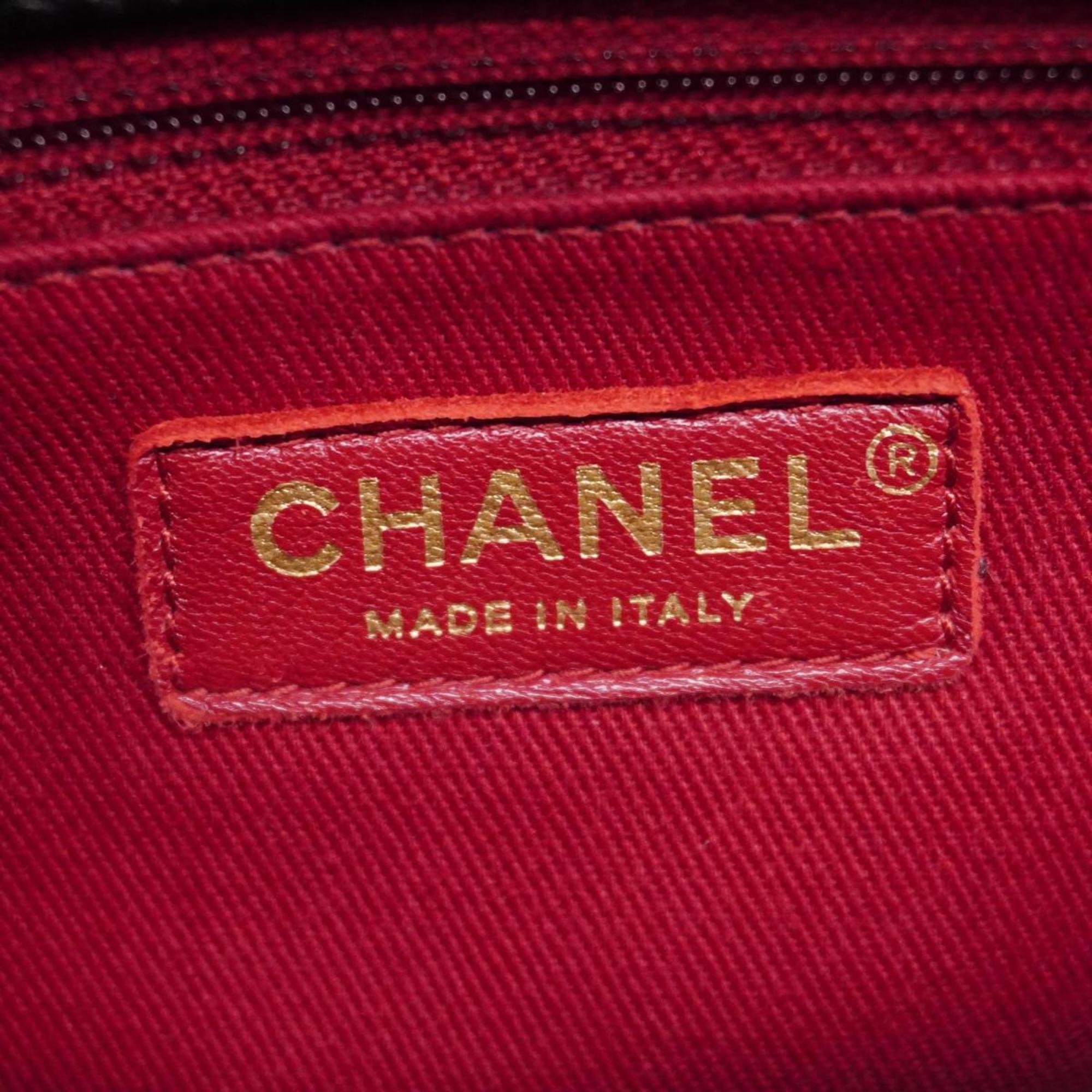 シャネル(Chanel) シャネル ハンドバッグ Vステッチ チェーンショルダー レザー ブラック   レディース