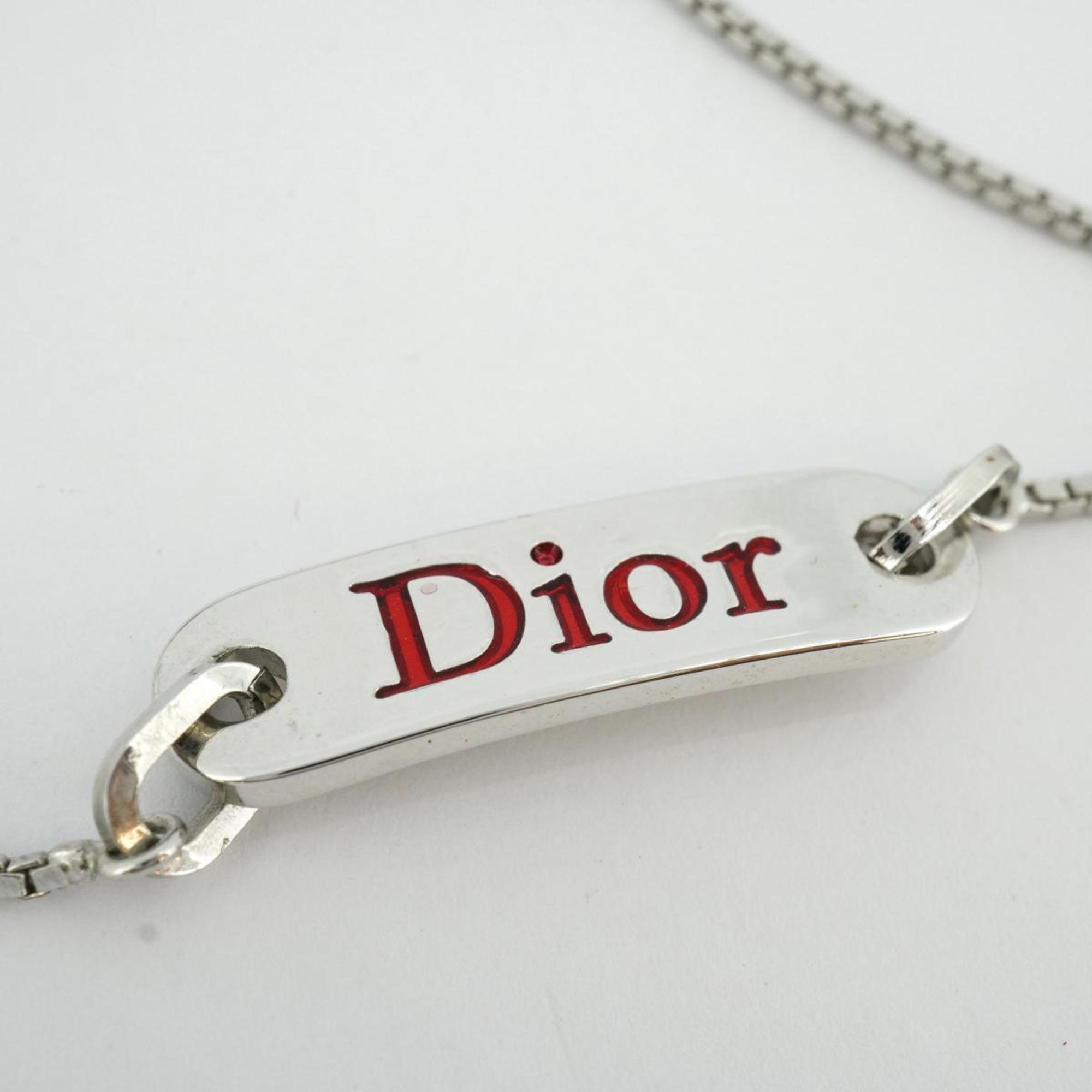 クリスチャン・ディオール(Christian Dior) クリスチャンディオール ブレスレット ディオール プレート メタル素材 シルバー レッド  レディース