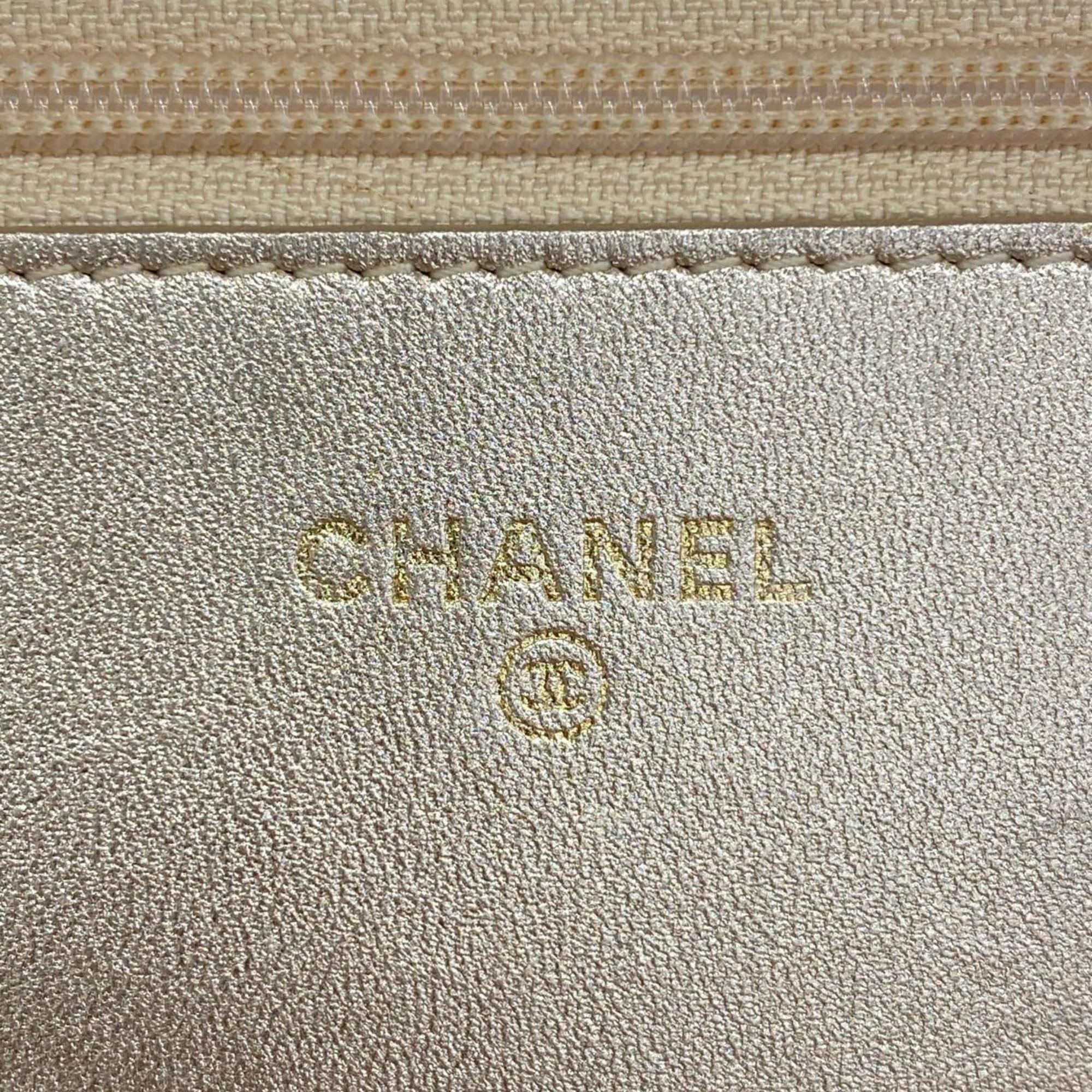 シャネル(Chanel) シャネル ショルダーウォレット ビコローレ チェーンショルダー サテン ブラック   レディース