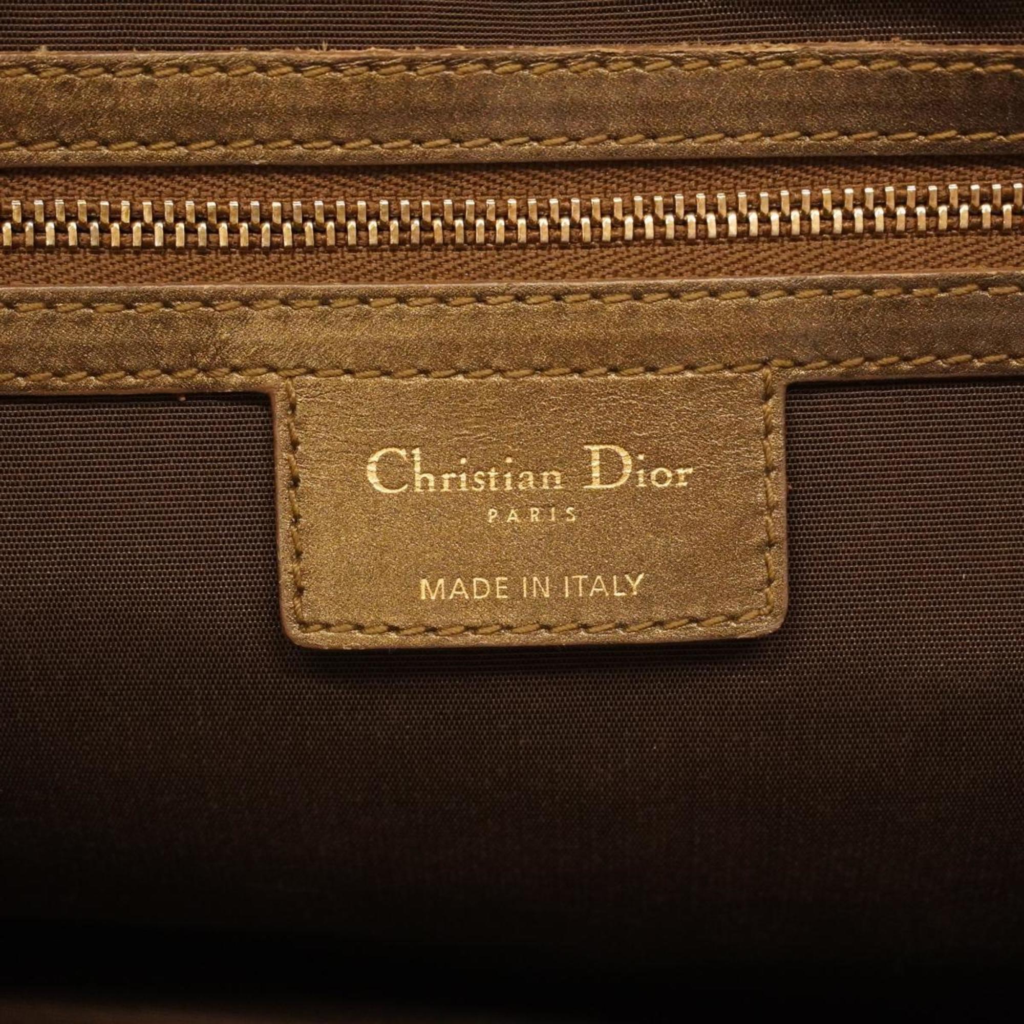クリスチャン・ディオール(Christian Dior) クリスチャンディオール トートバッグ カナージュ パナ コーティングキャンバス カーキ ブラック シャンパン  レディース