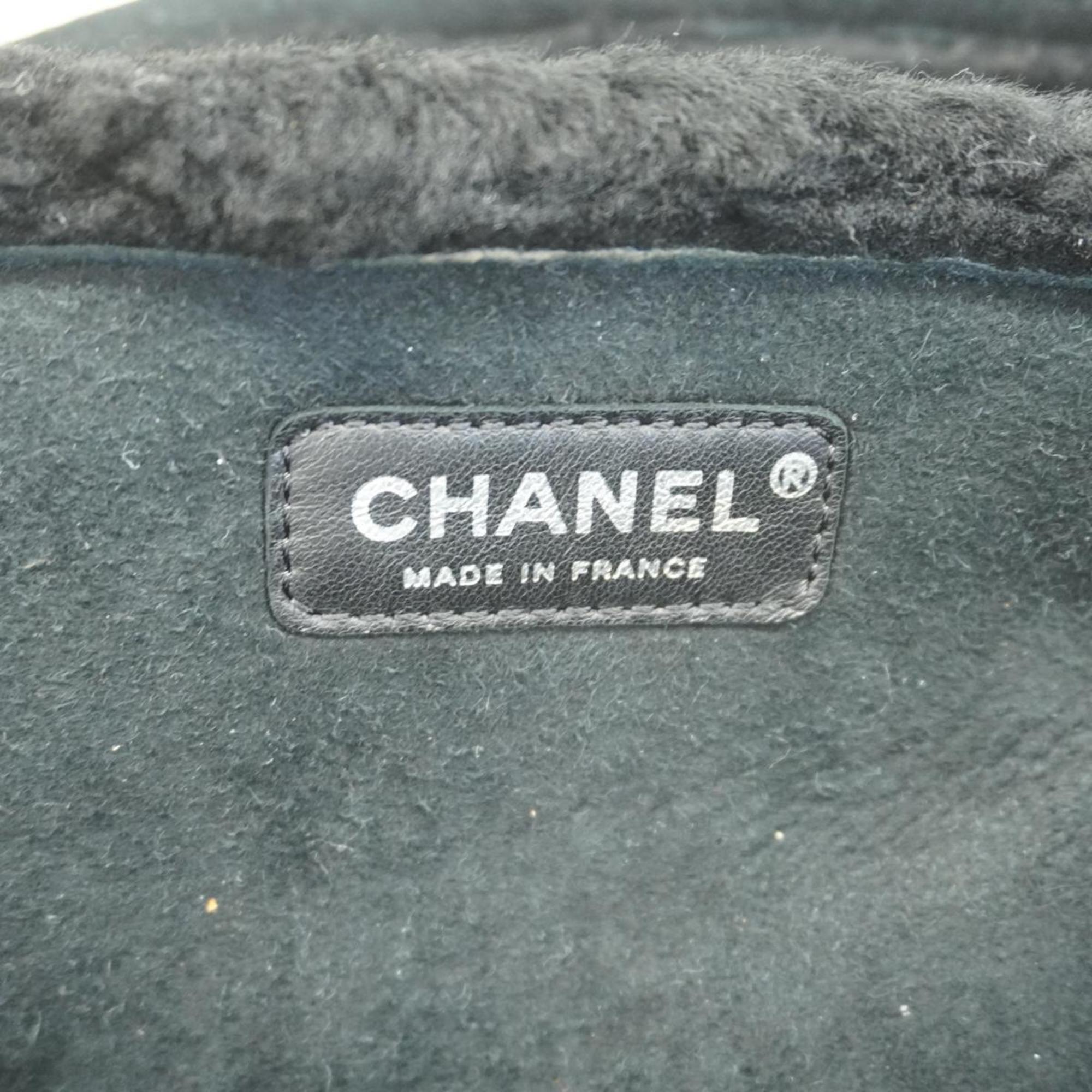 シャネル(Chanel) シャネル ショルダーバッグ 2.55 Wチェーン ムートン ブラック   レディース