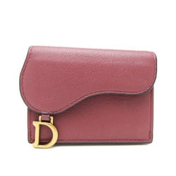クリスチャン・ディオール(Christian Dior) サドルウォレット レディース レザー 財布（三つ折り） ダスティピンク