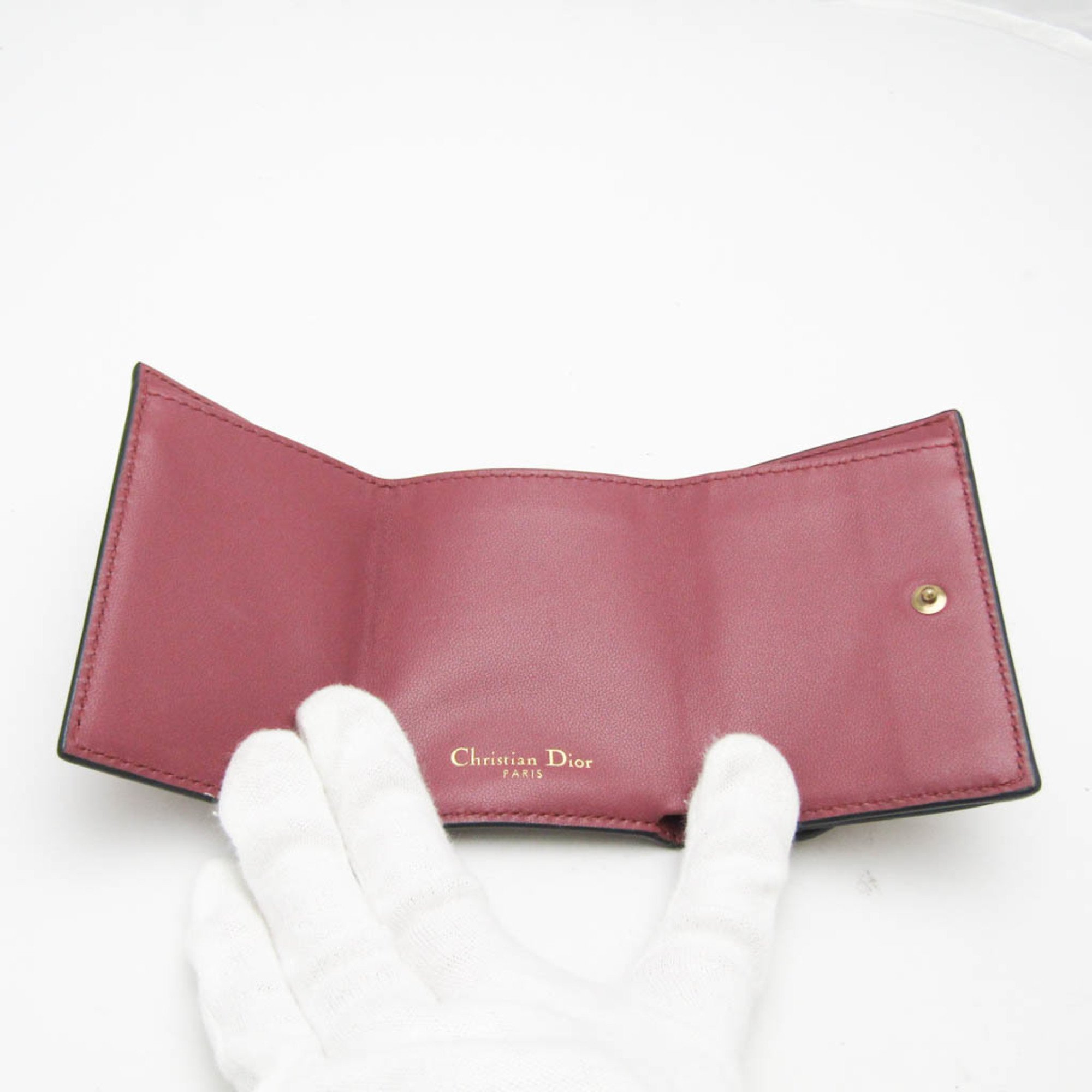 クリスチャン・ディオール(Christian Dior) サドルウォレット レディース レザー 財布（三つ折り） ダスティピンク | eLADY  Globazone