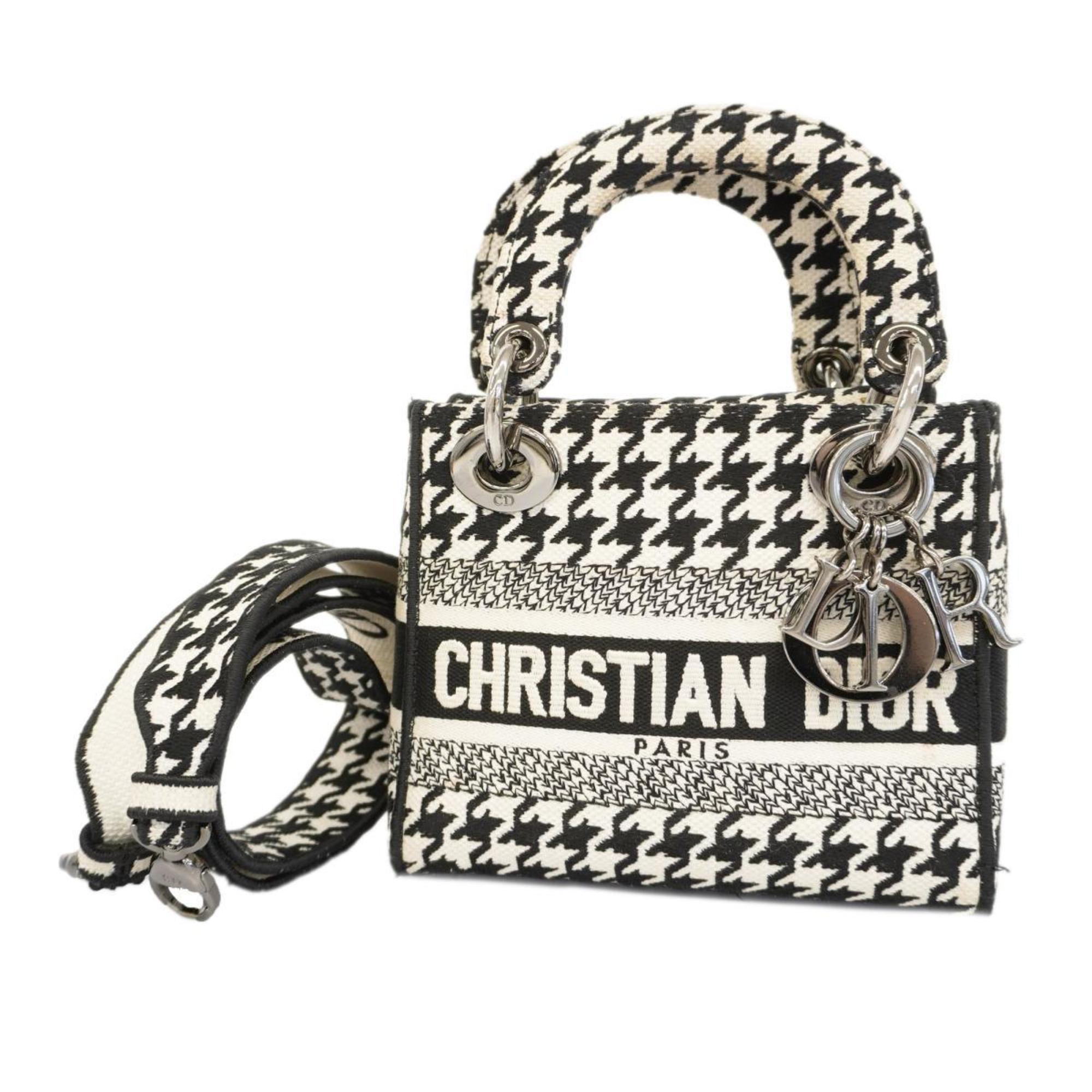 クリスチャン・ディオール(Christian Dior) クリスチャンディオール ハンドバッグ レディディオール キャンバス ブラック ホワイト  レディース | eLADY Globazone