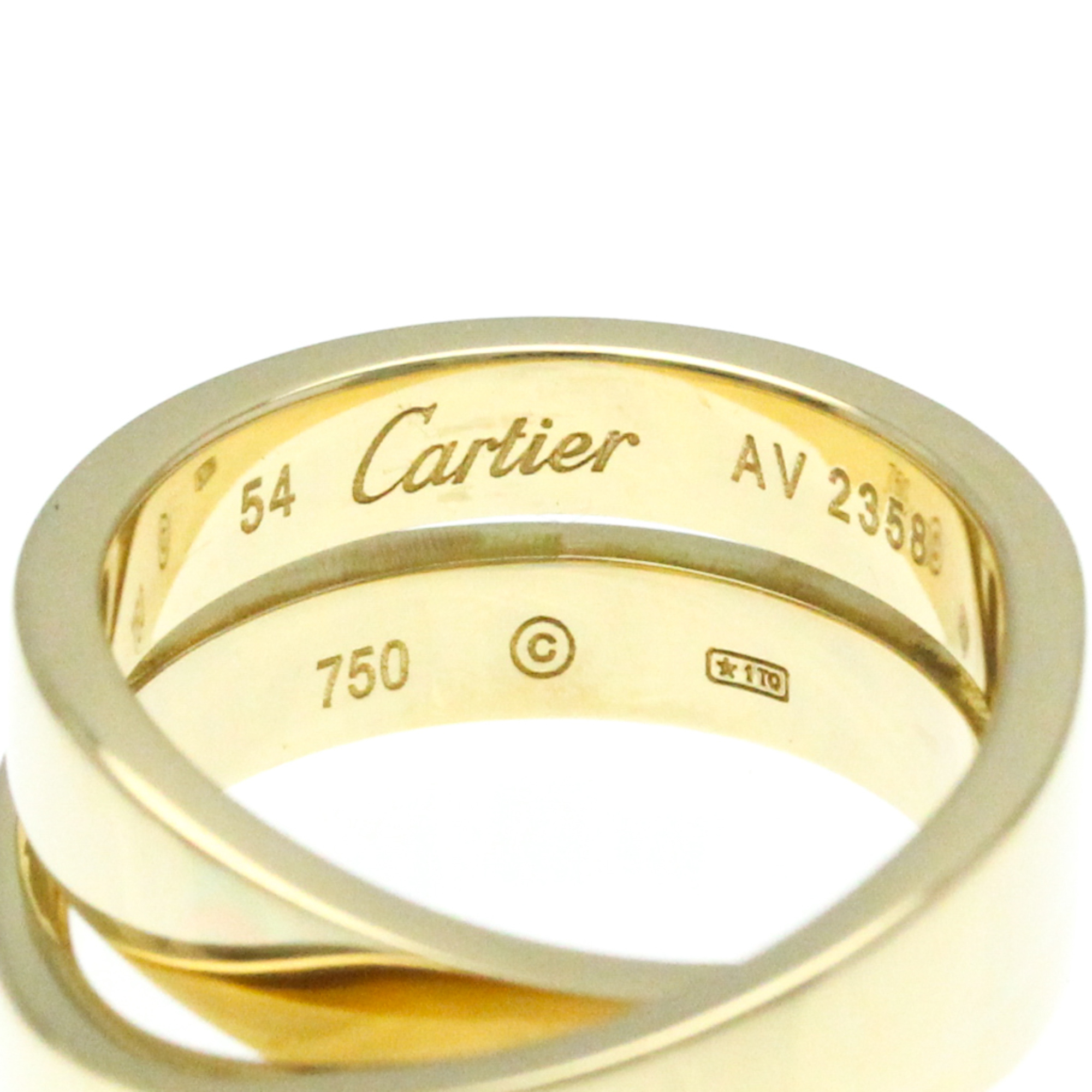 カルティエ(Cartier) パリ リング K18イエローゴールド(K18YG) ファッション 無し バンドリング ゴールド