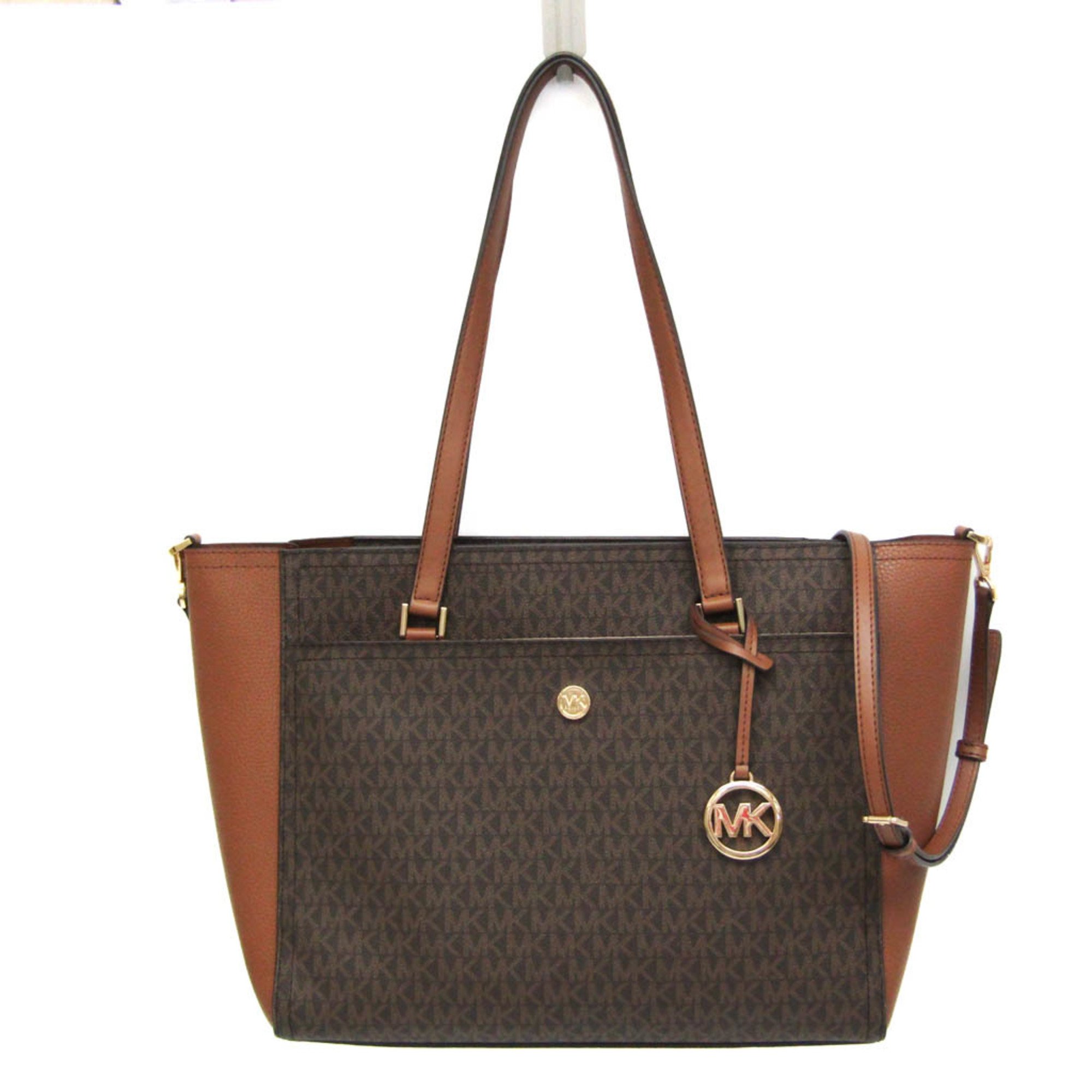 マイケル・コース(Michael Kors) MAISIE 3 IN 1 35T1G5MT7B レディース PVC,レザー ショルダーバッグ,トートバッグ ブラウン,ダークブラウン