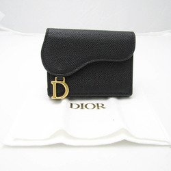 クリスチャン・ディオール(Christian Dior) サドルコンパクトウォレット S5653CBAA レディース レザー 財布（三つ折り） ブラック