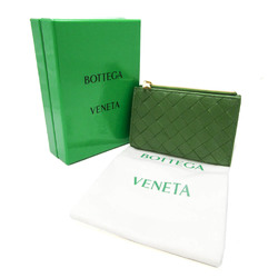 ボッテガ・ヴェネタ(Bottega Veneta) イントレチャート レディース,メンズ レザー 中財布（二つ折り） ダークグリーン