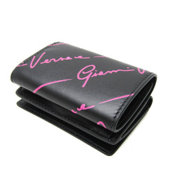 ヴェルサーチェ(Versace) 総柄 レディース レザー 財布（三つ折り） ブラック,ピンク