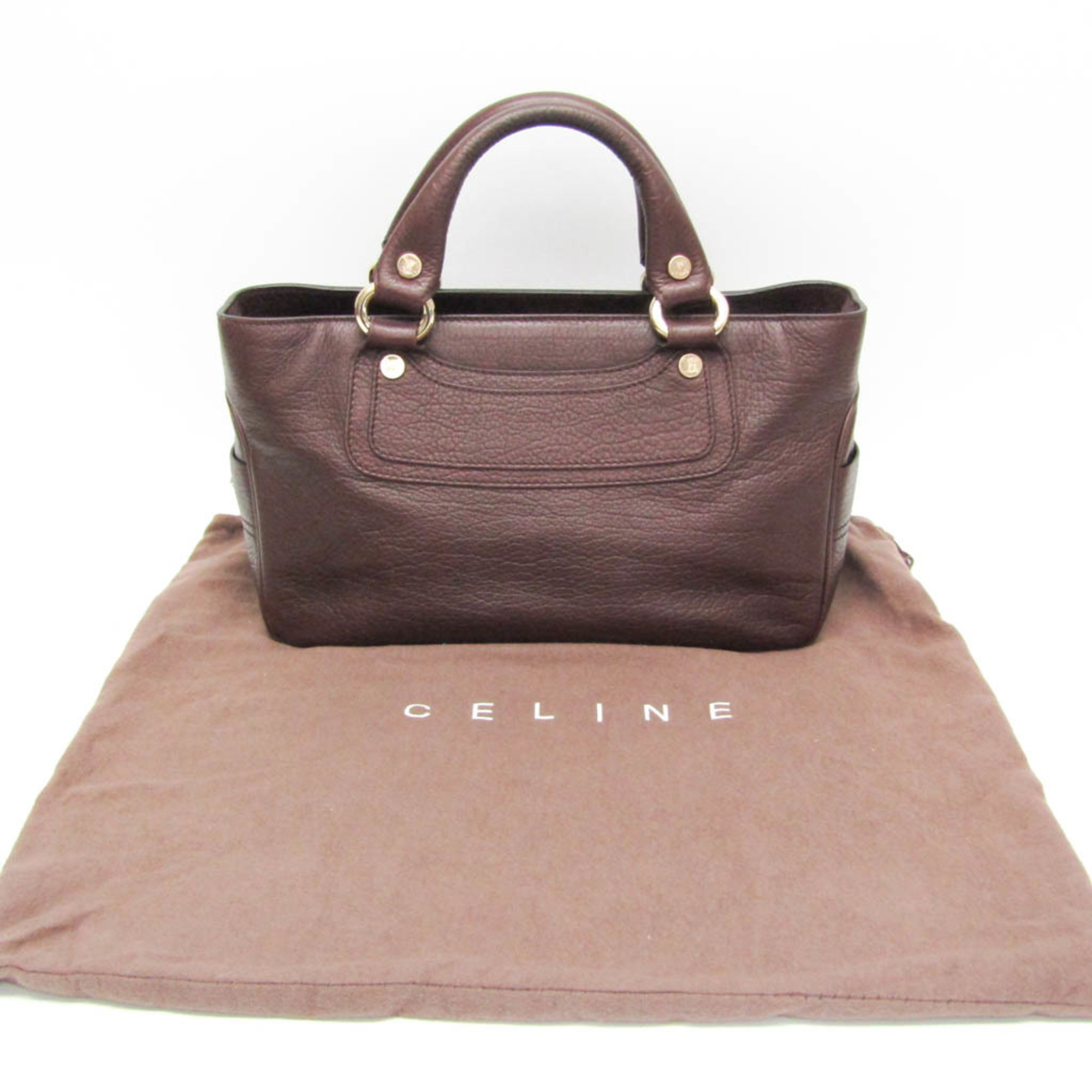 セリーヌ(Celine) ブギー レディース レザー ハンドバッグ ダークブラウン