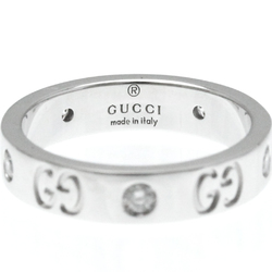 グッチ(Gucci) アイコン K18ホワイトゴールド(K18WG) ファッション ダイヤモンド バンドリング シルバー